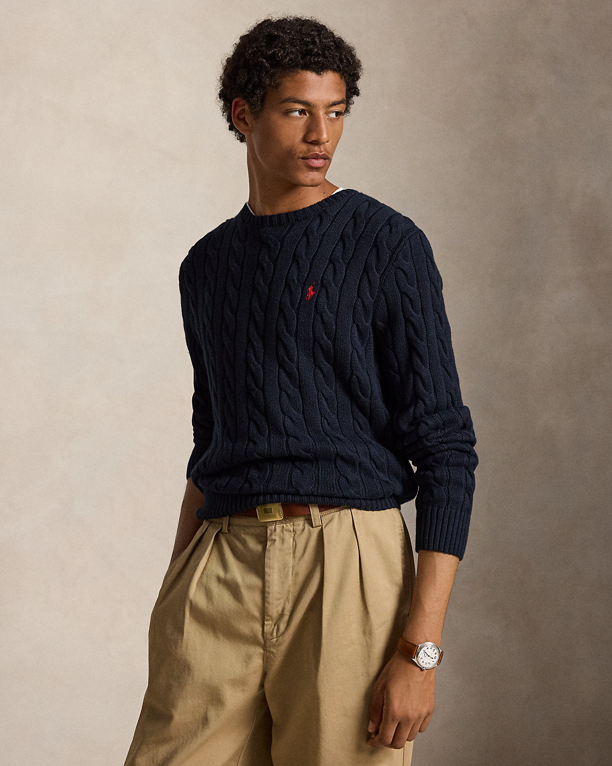 Cable-Knit Cotton Sweater