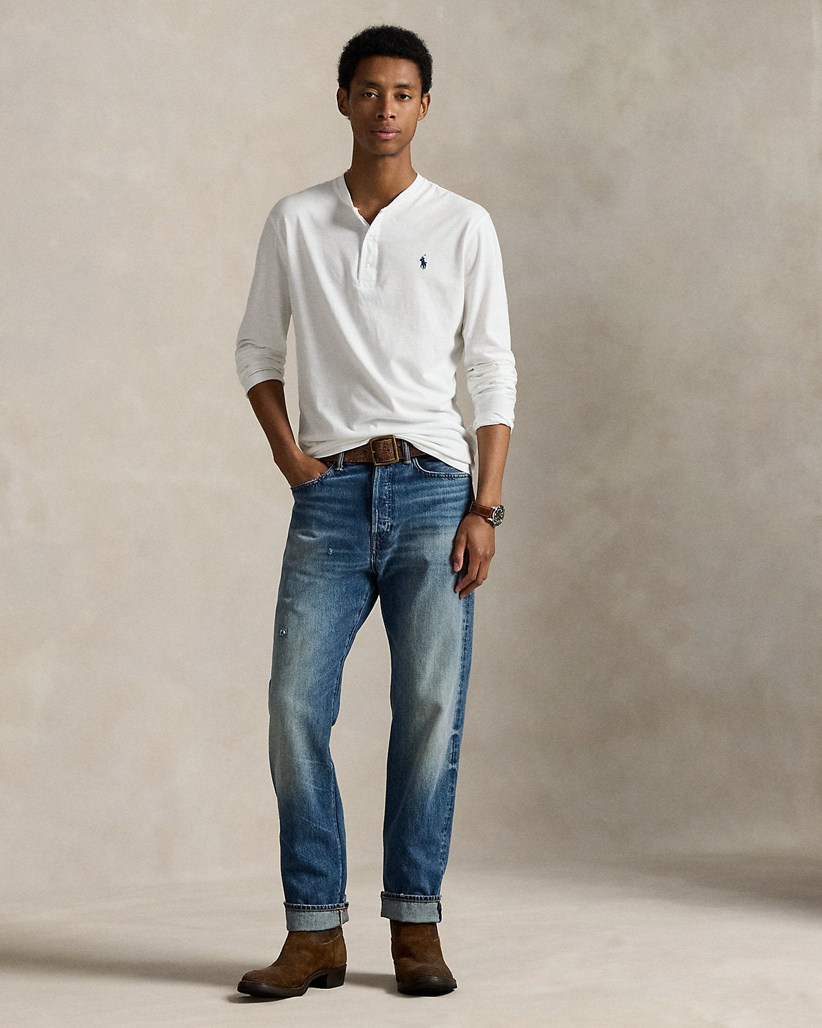 Slub Jersey Henley Shirt