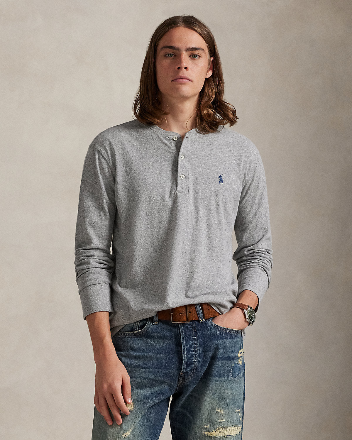 Slub Jersey Henley Shirt