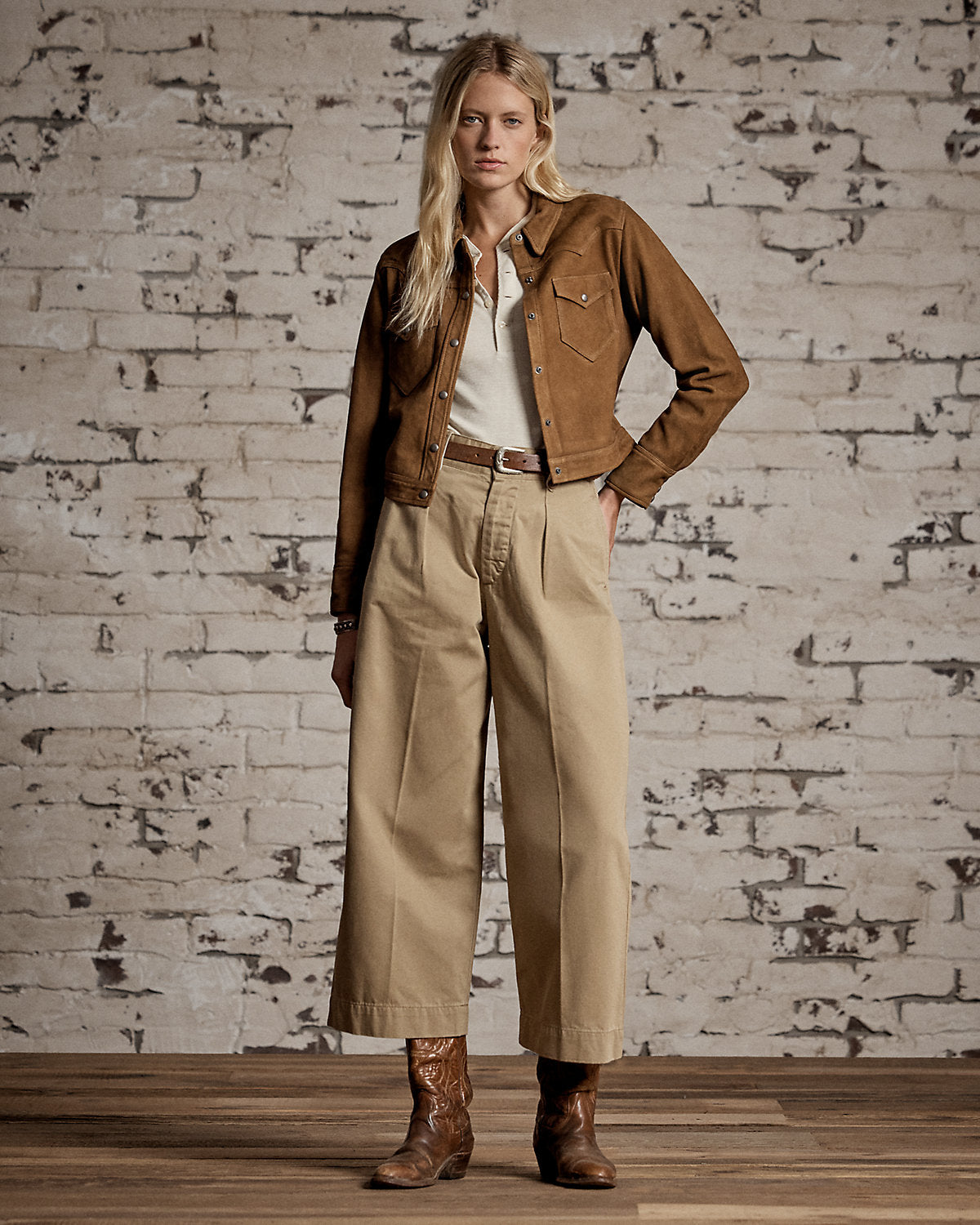 Cropped Cotton Wide-Leg Pant