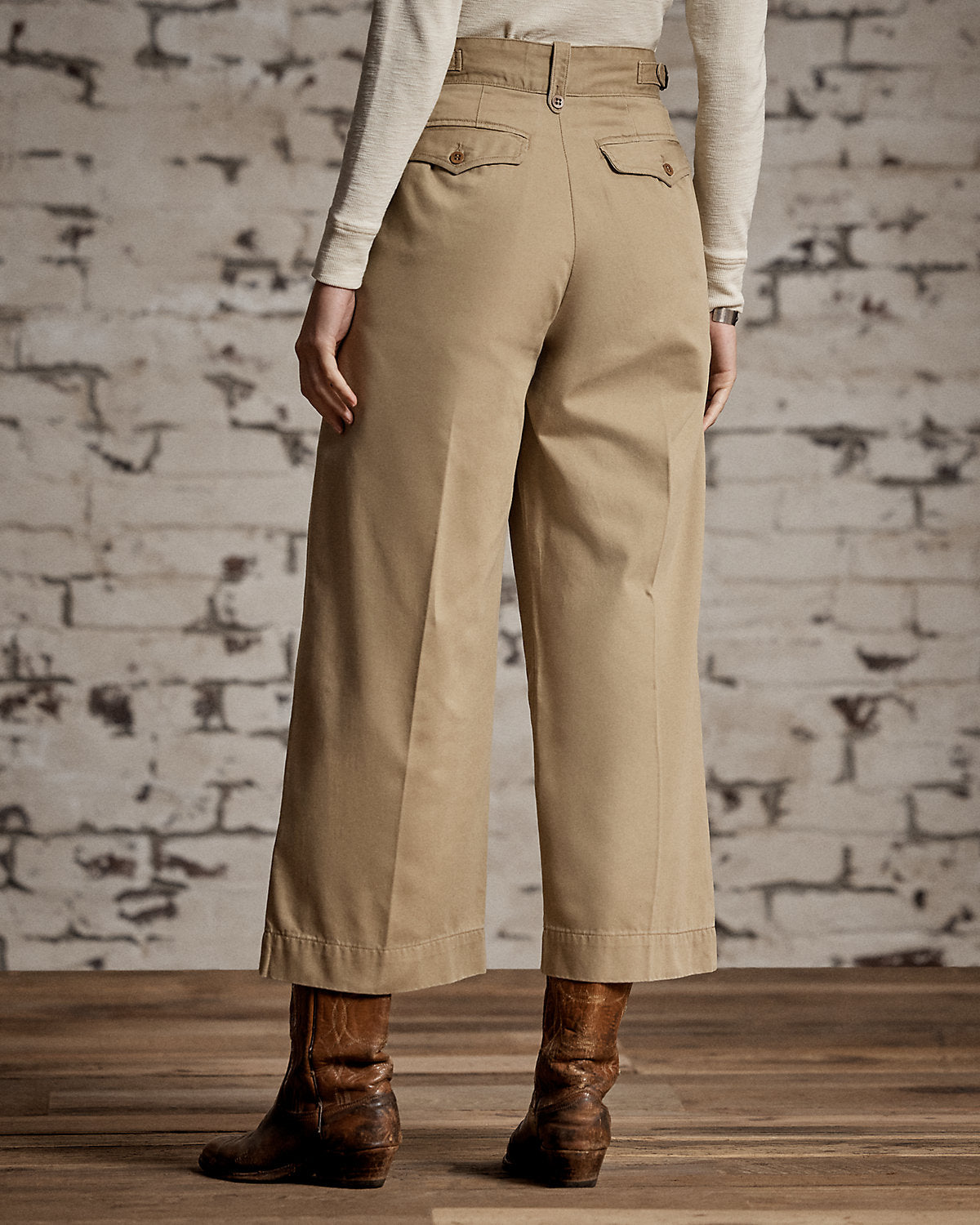 Cropped Cotton Wide-Leg Pant