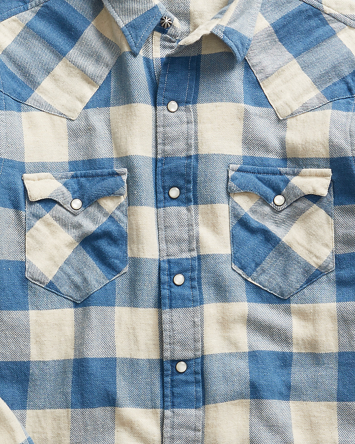 Slim Fit Indigo Plaid Western Shirt
