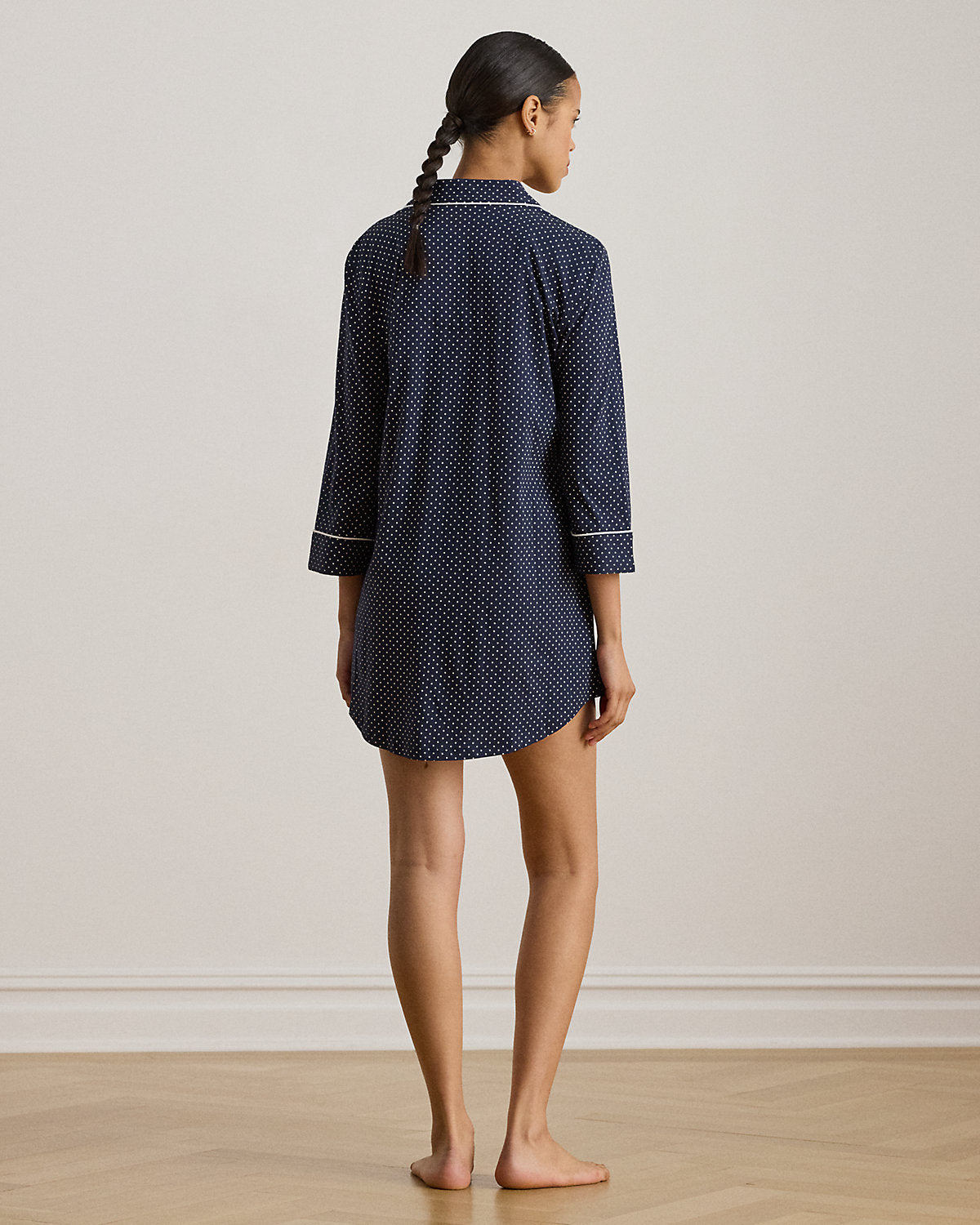 Polka-Dot Cotton Sleep Shirt