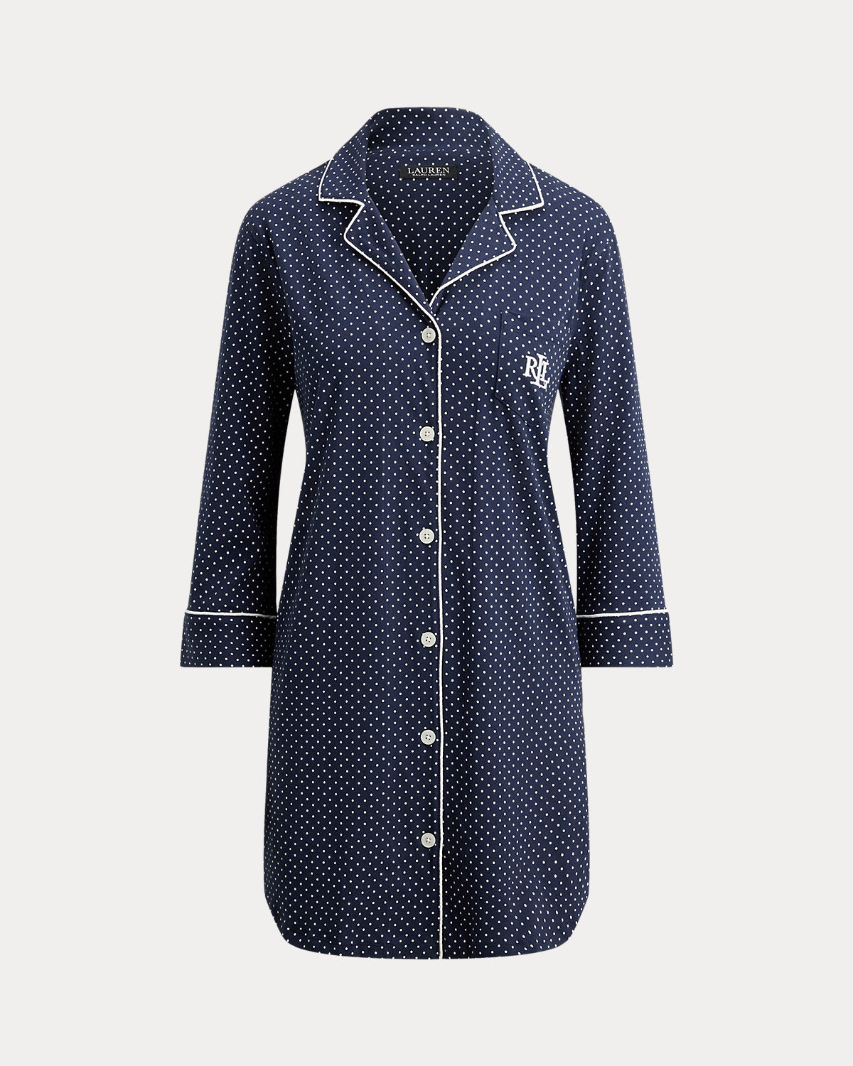 Polka-Dot Cotton Sleep Shirt