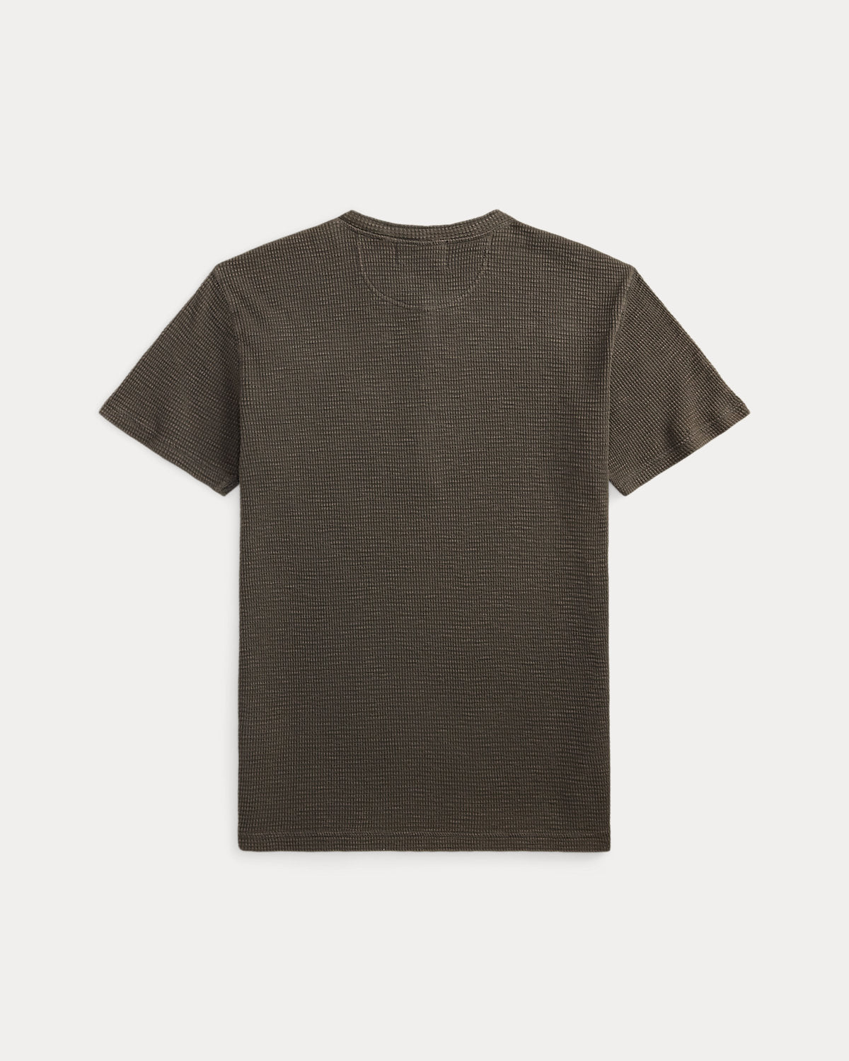 Waffle-Knit Short-Sleeve Henley Shirt