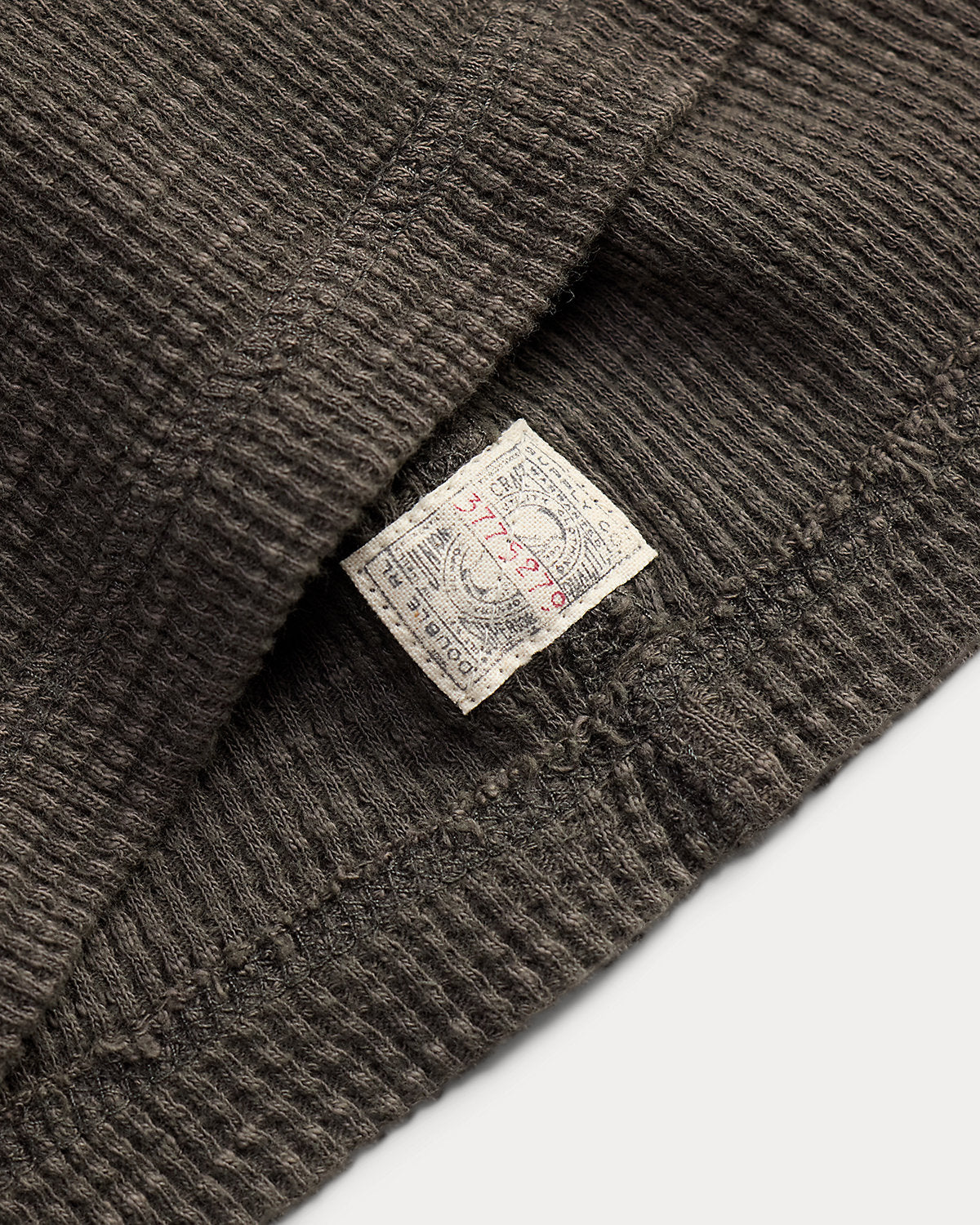 Waffle-Knit Short-Sleeve Henley Shirt