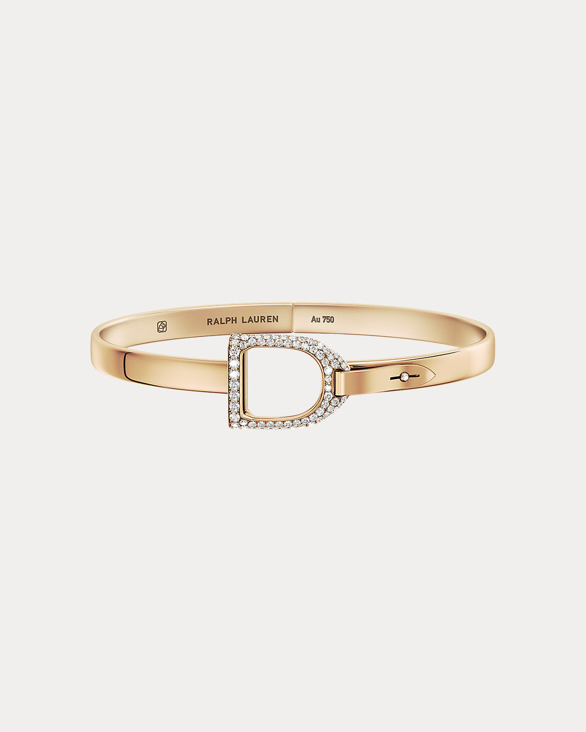 Pav¨¦ Diamond Rose Gold Stirrup Bangle