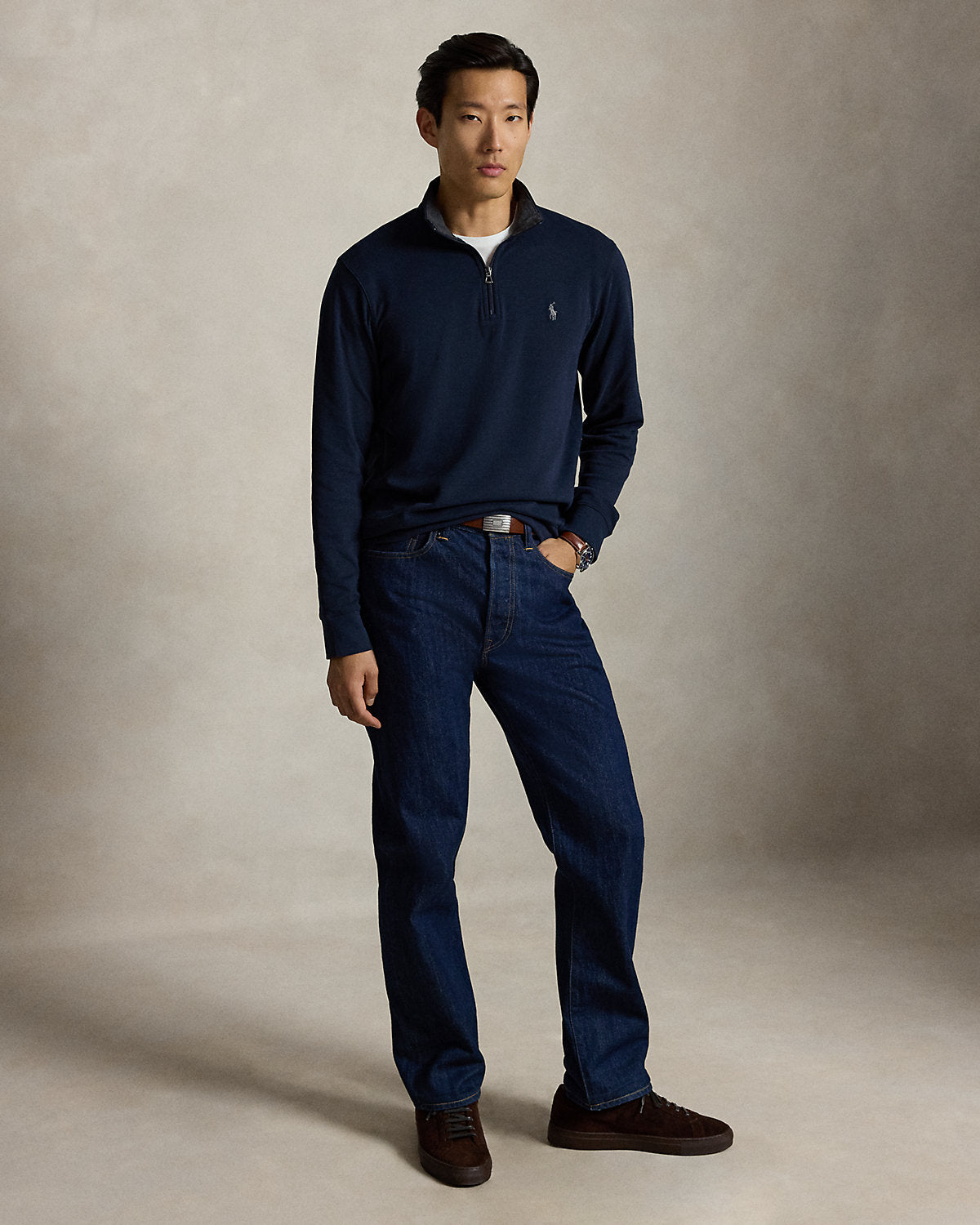 Luxury Jersey Quarter-Zip Pullover