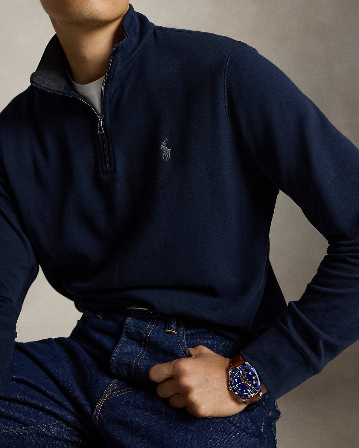 Luxury Jersey Quarter-Zip Pullover