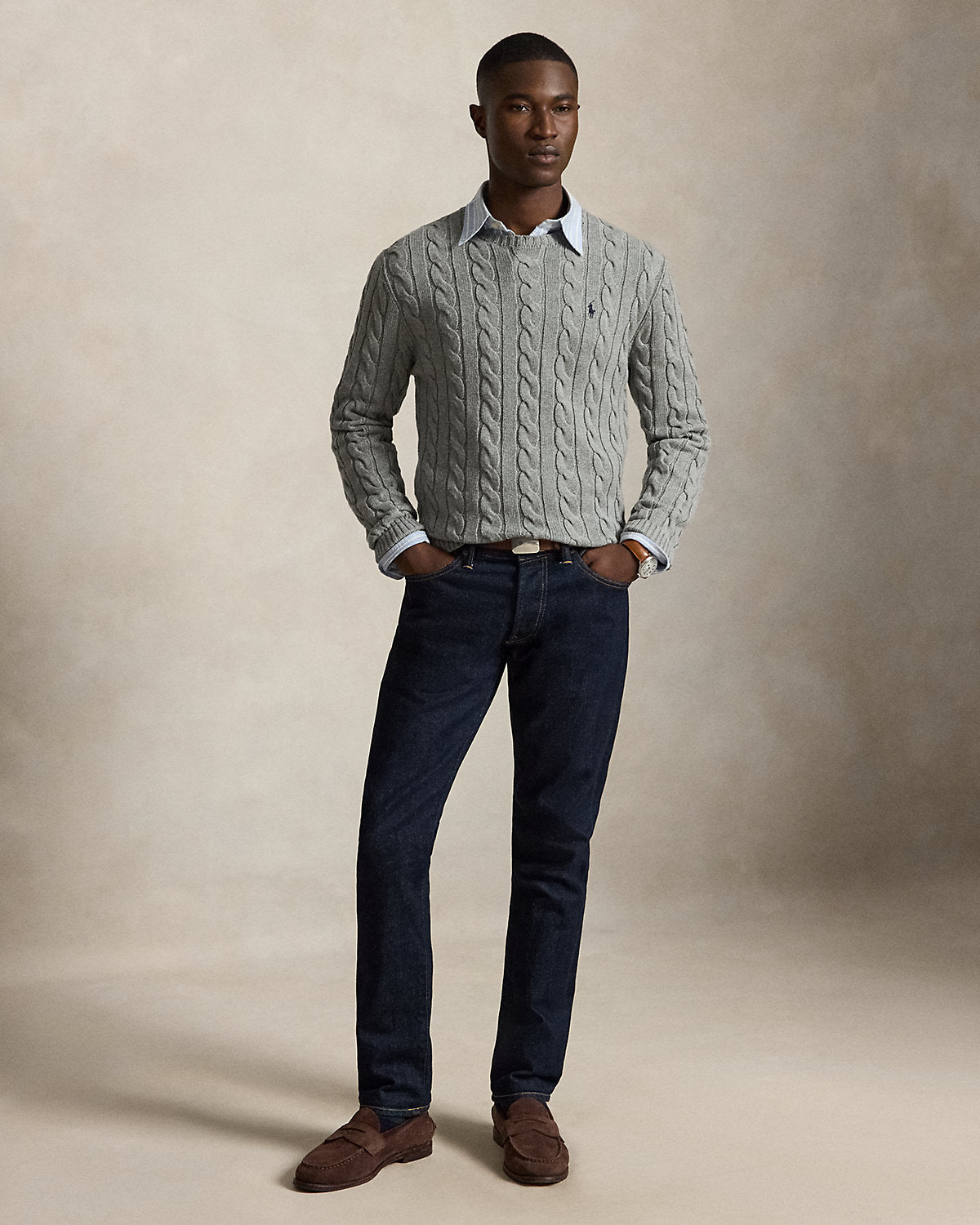 Cable-Knit Cotton Sweater