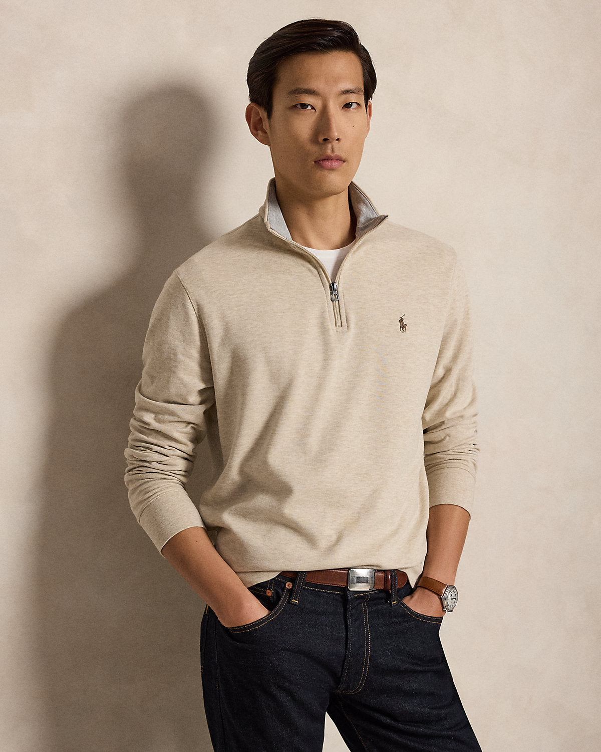 Luxury Jersey Quarter-Zip Pullover