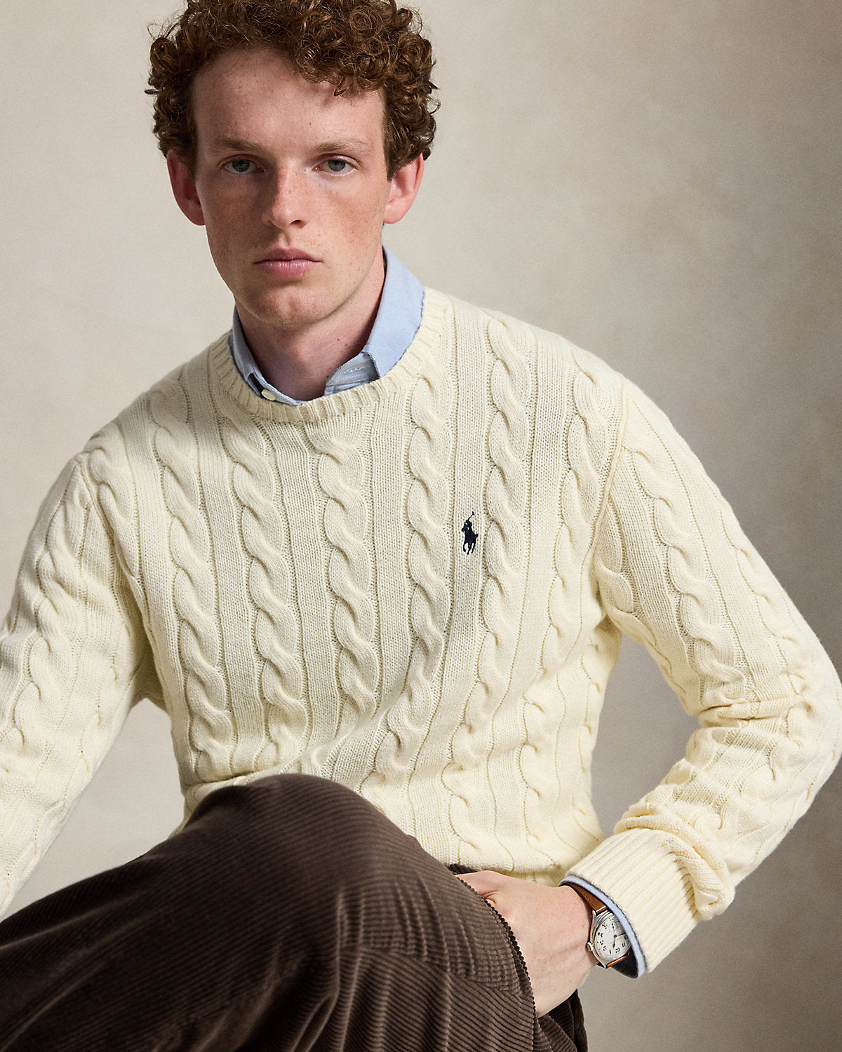 Cable-Knit Cotton Sweater