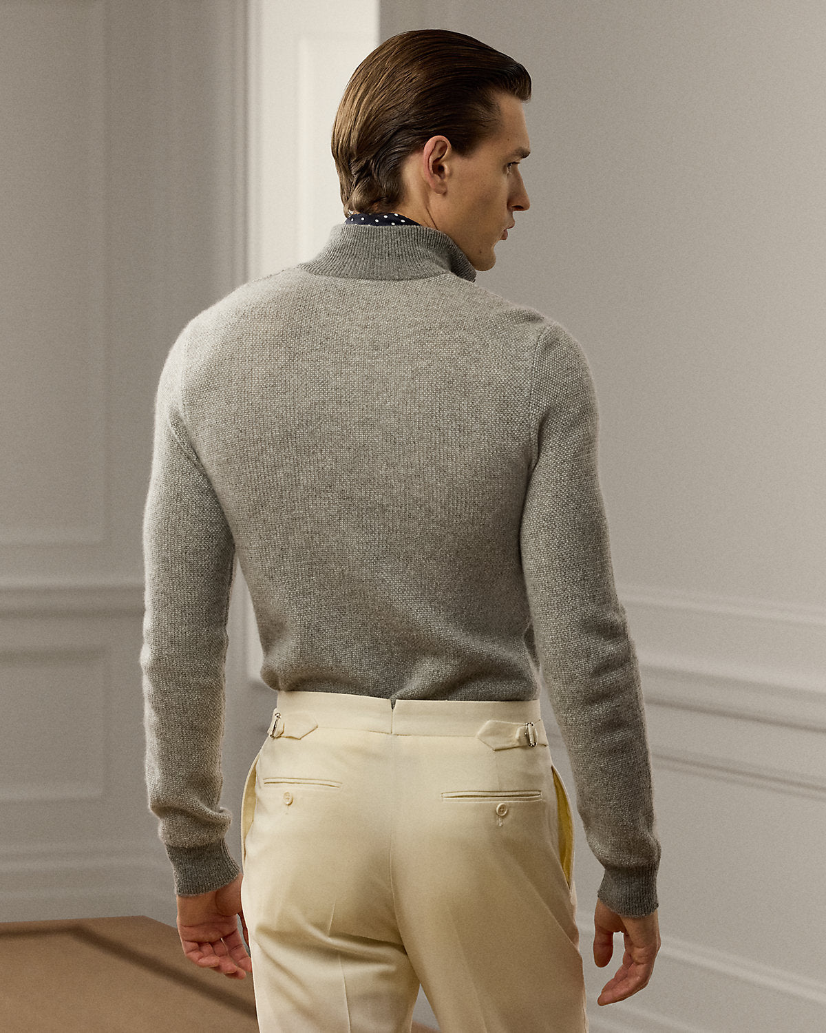 Cashmere Birdseye Quarter-Zip Sweater