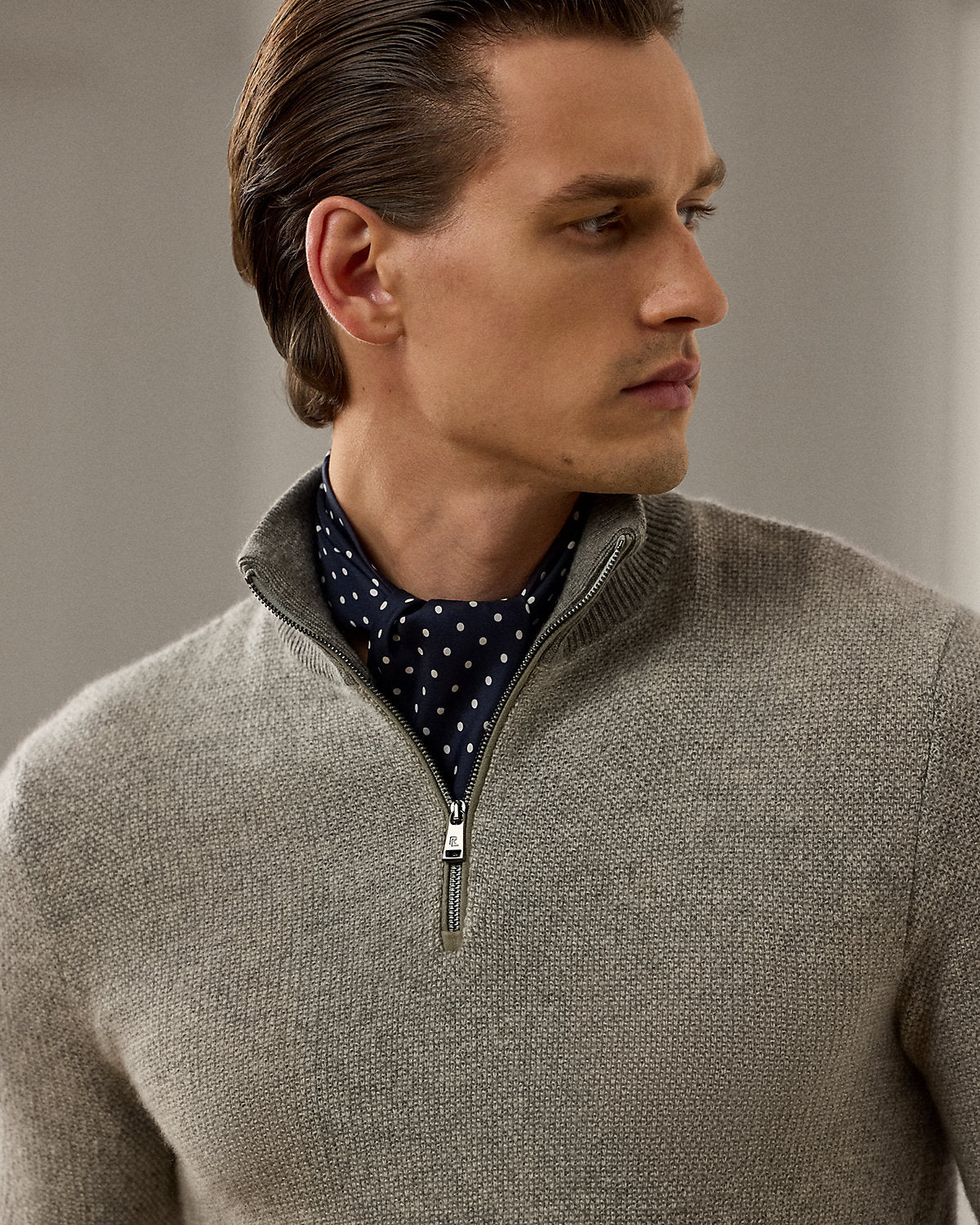 Cashmere Birdseye Quarter-Zip Sweater