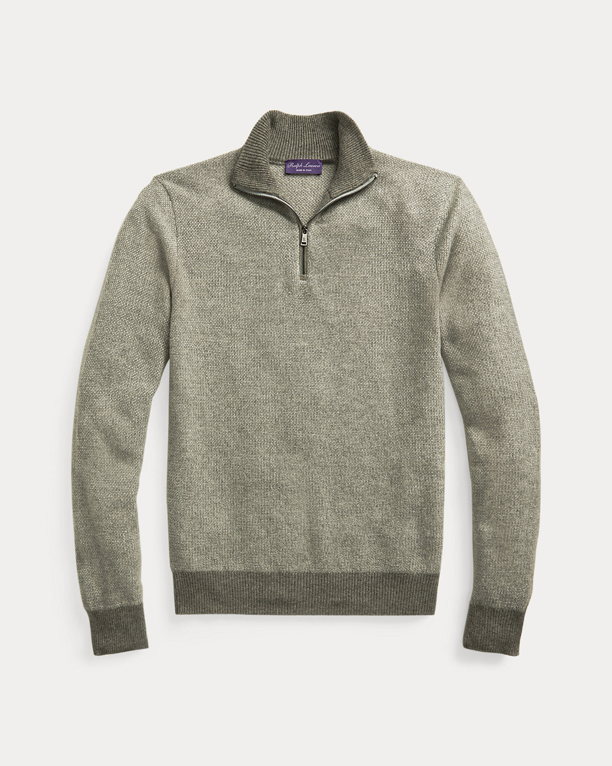 Cashmere Birdseye Quarter-Zip Sweater