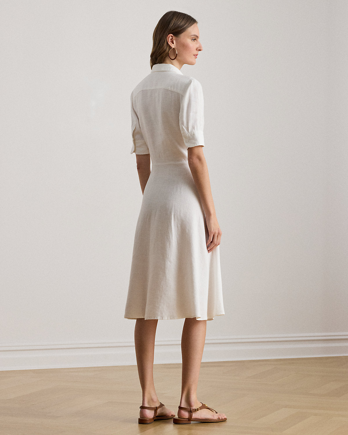 Tie-Front Linen Shirtdress