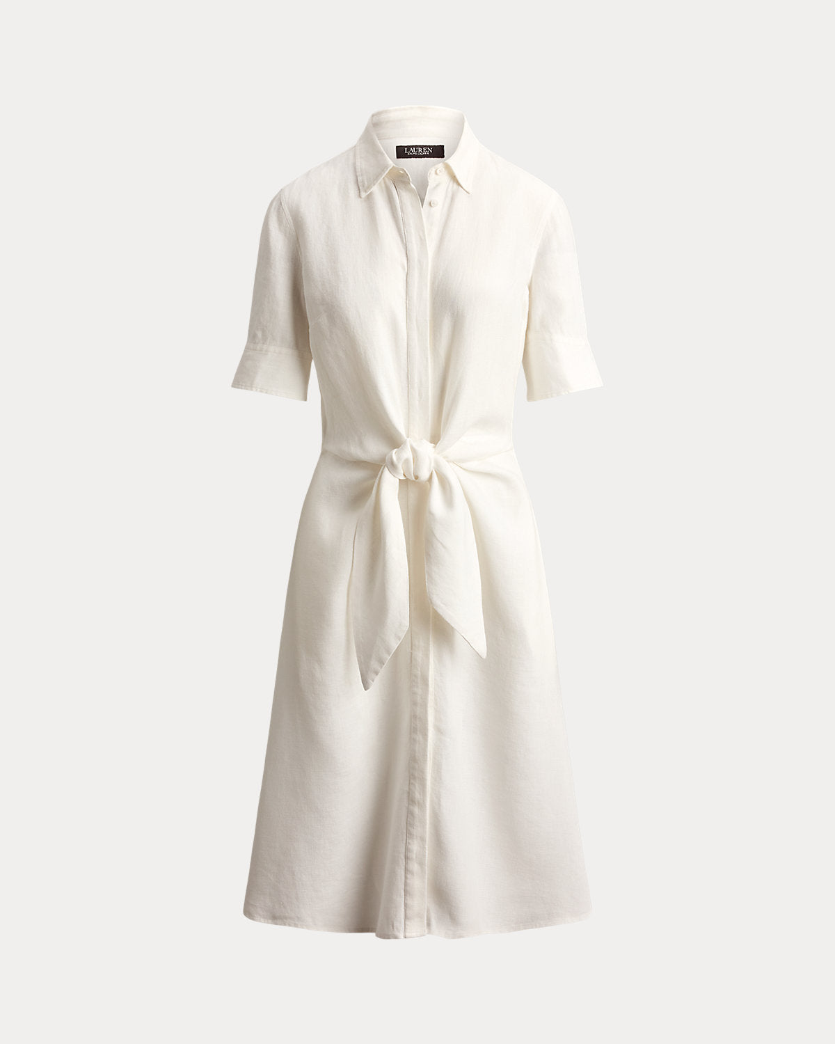 Tie-Front Linen Shirtdress