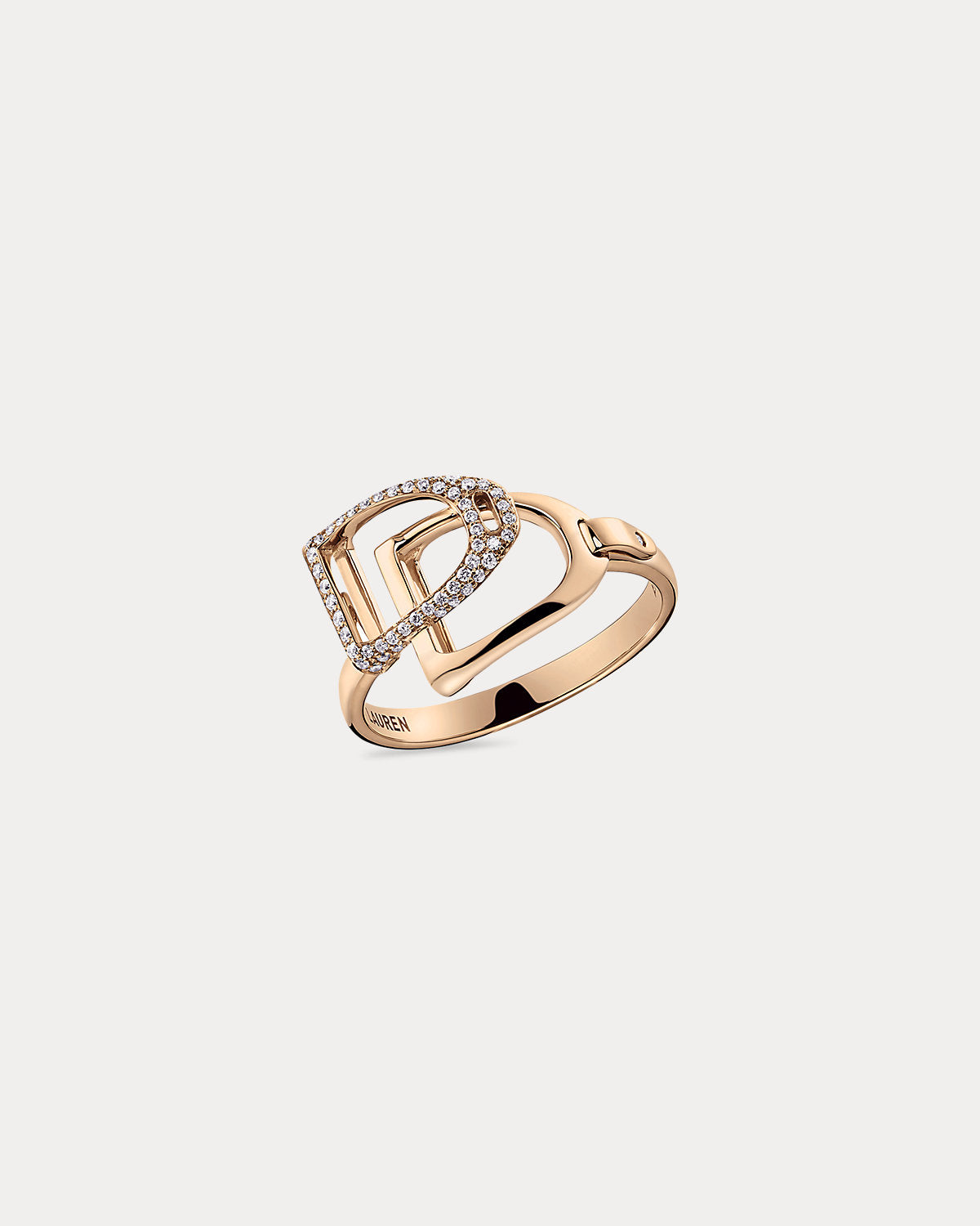 Pav¨¦ Diamond Double-Stirrup Ring