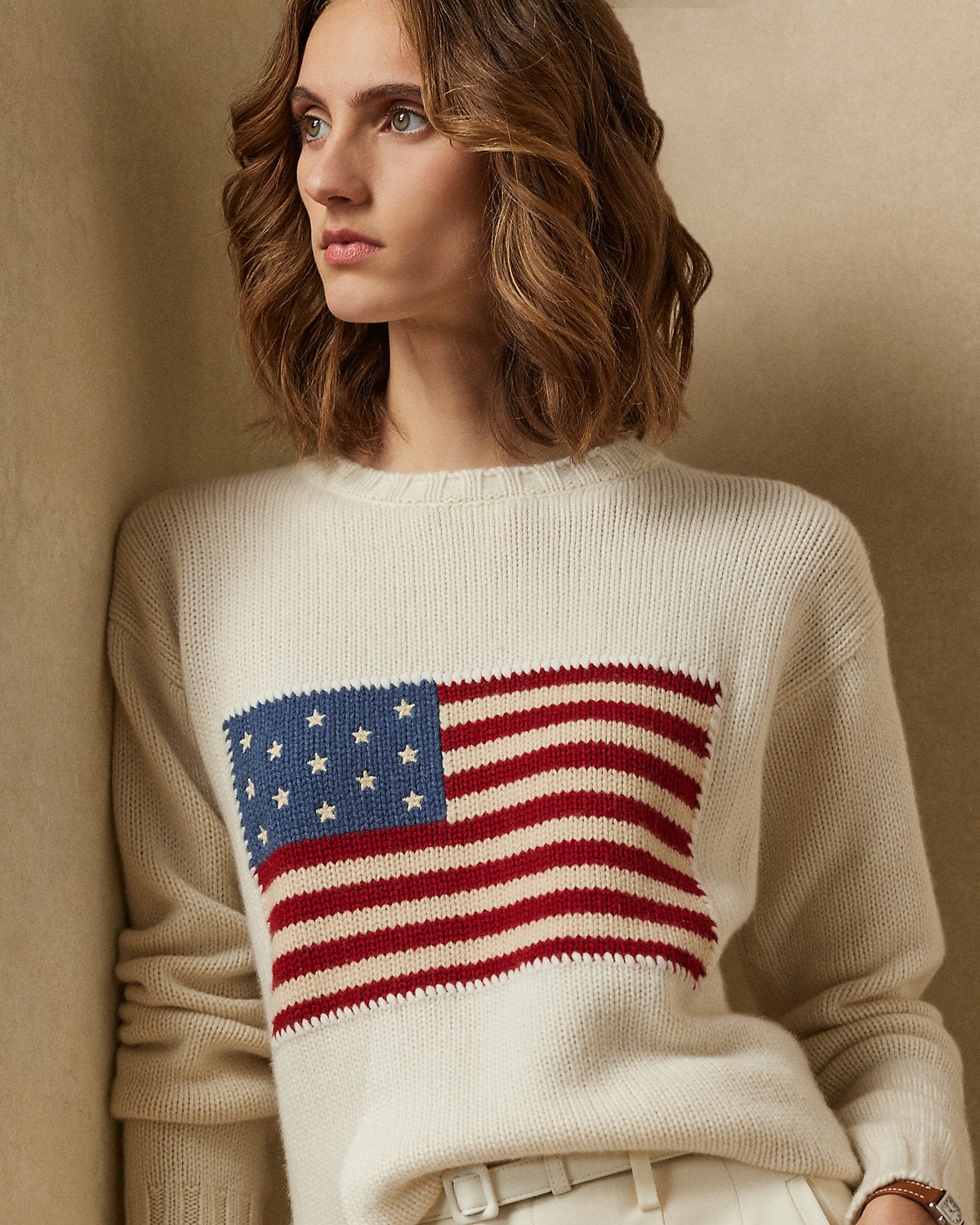 Women's Flag Cashmere Crewneck Sweater