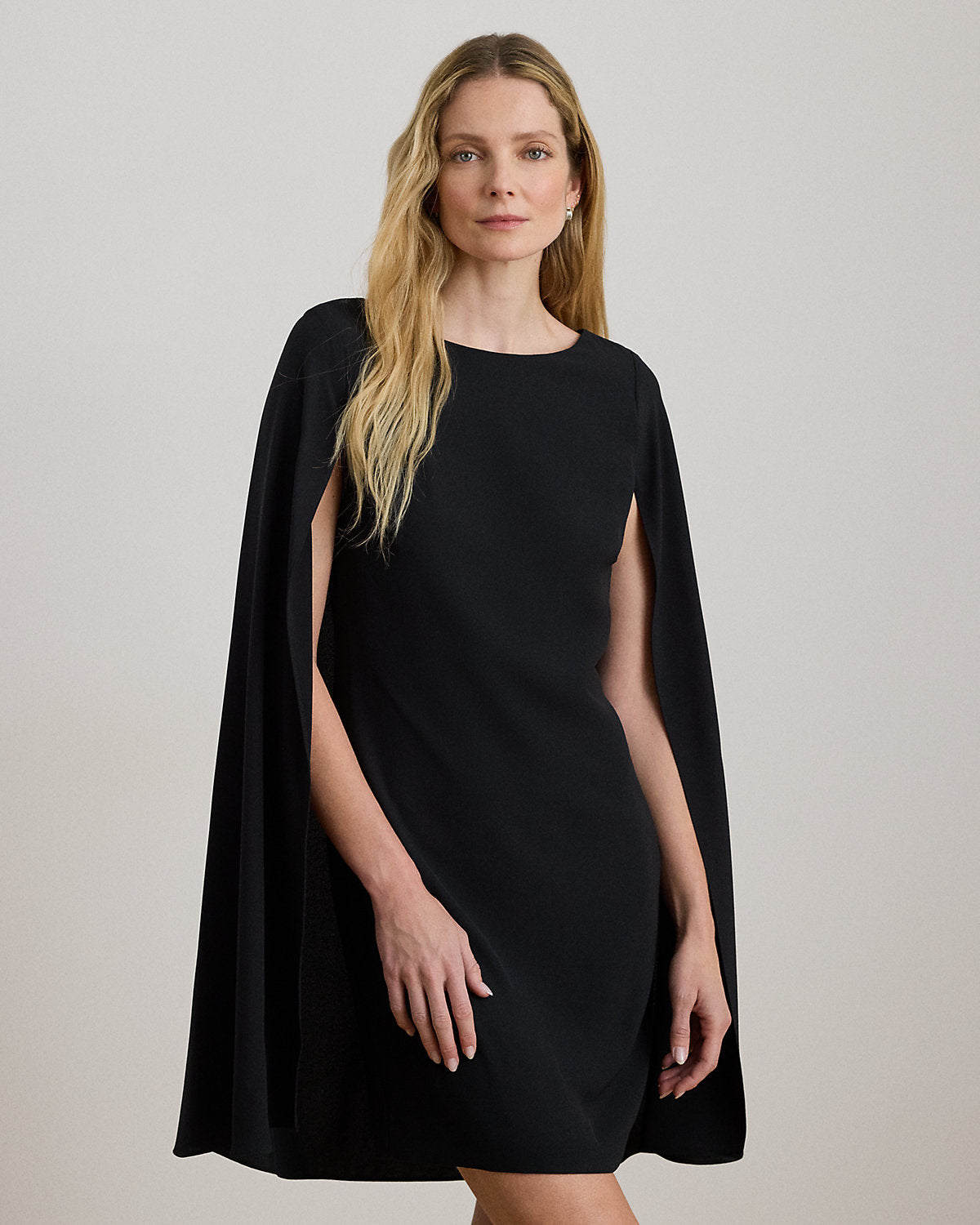 Cape Georgette Cocktail Dress
