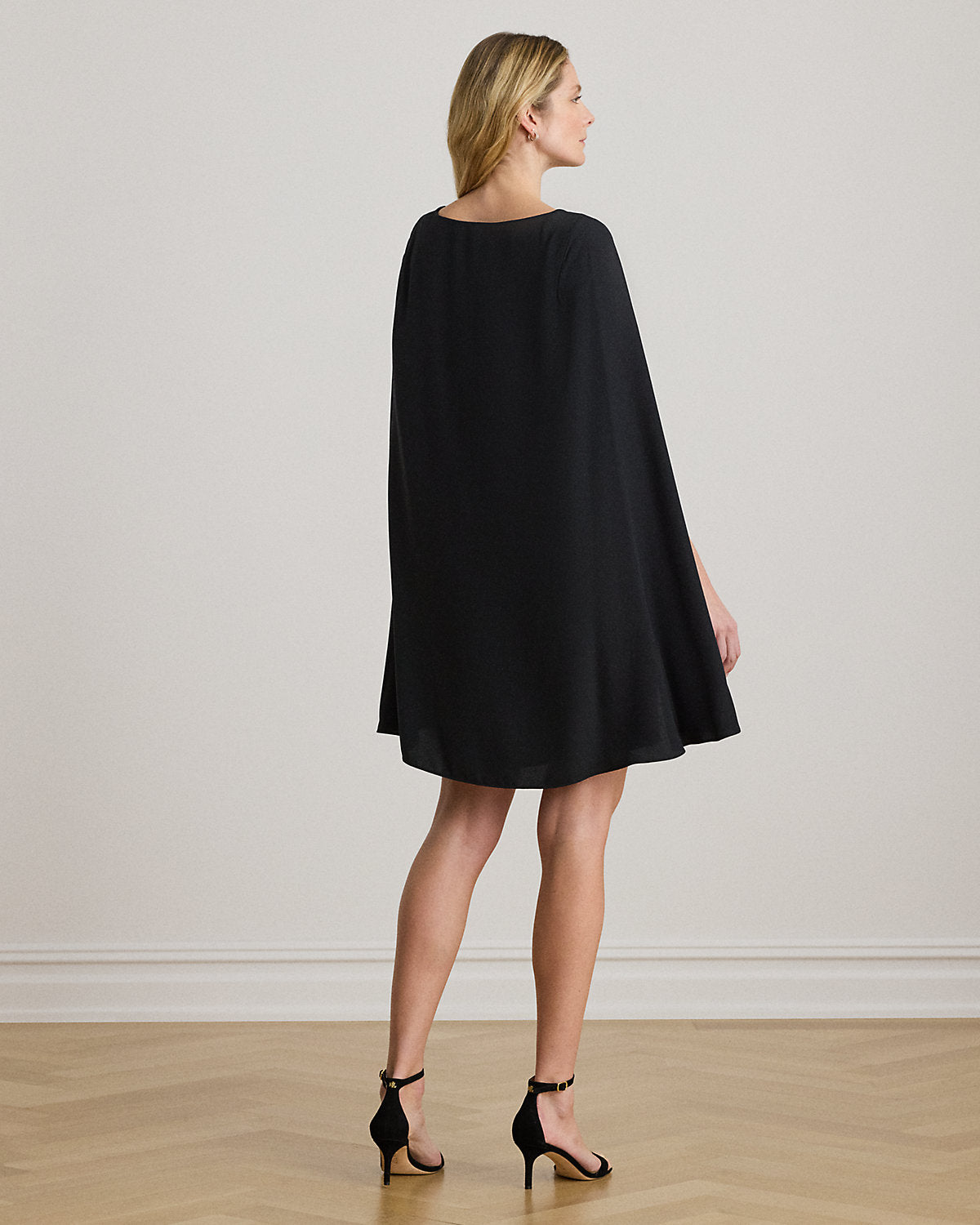 Cape Georgette Cocktail Dress
