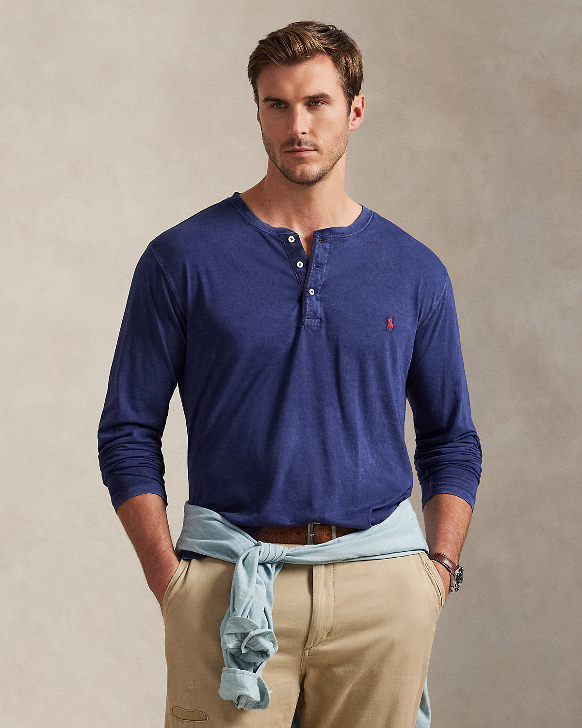 Slub Jersey Henley Shirt