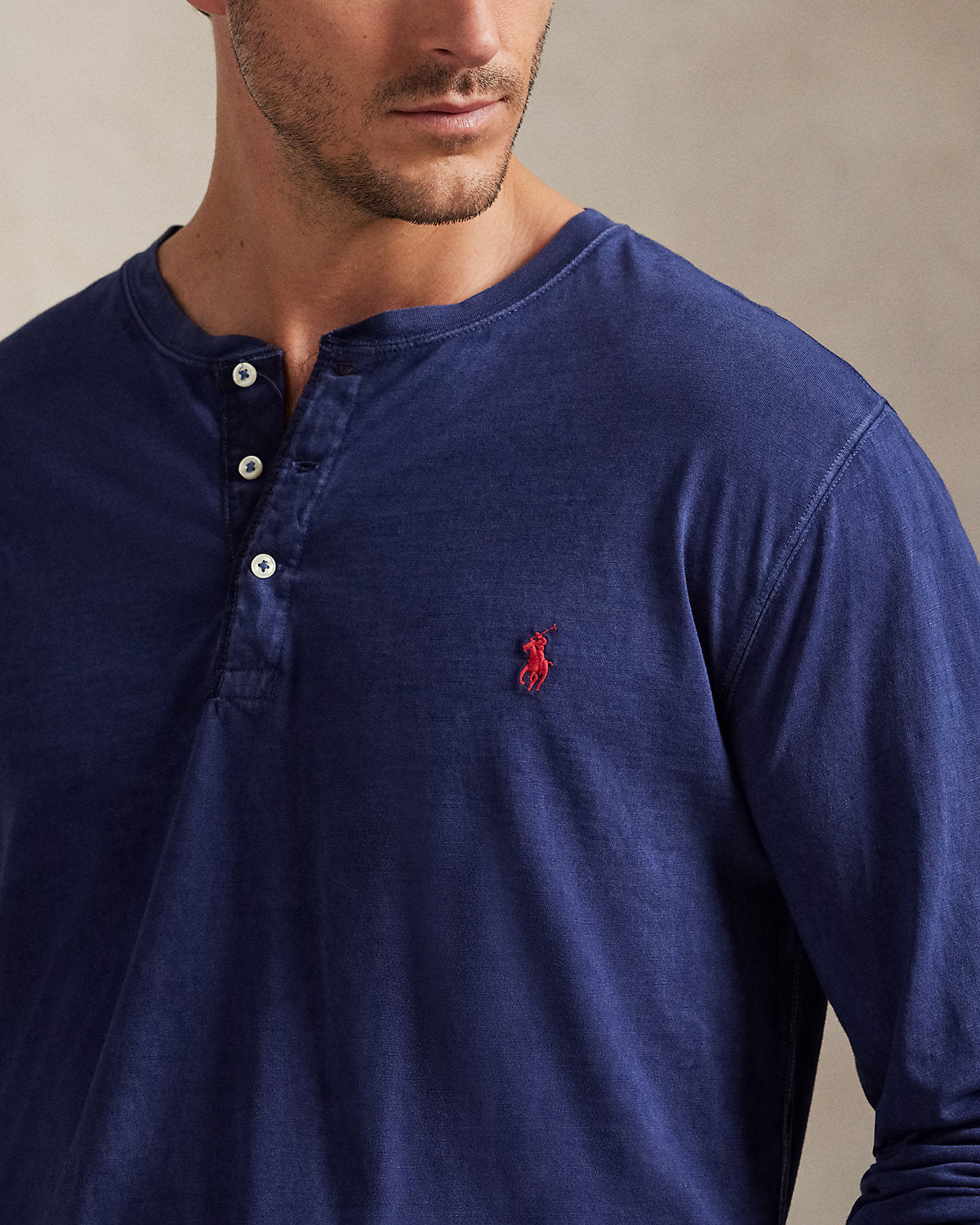 Slub Jersey Henley Shirt