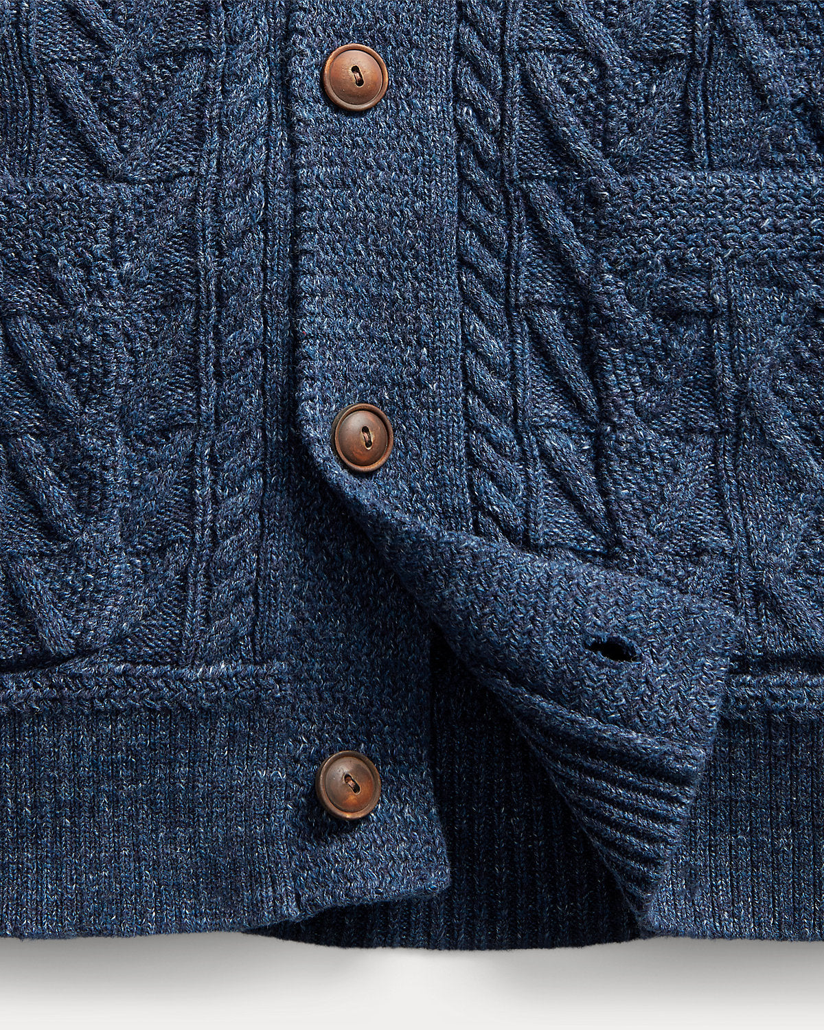 Aran-Knit Cotton Cardigan