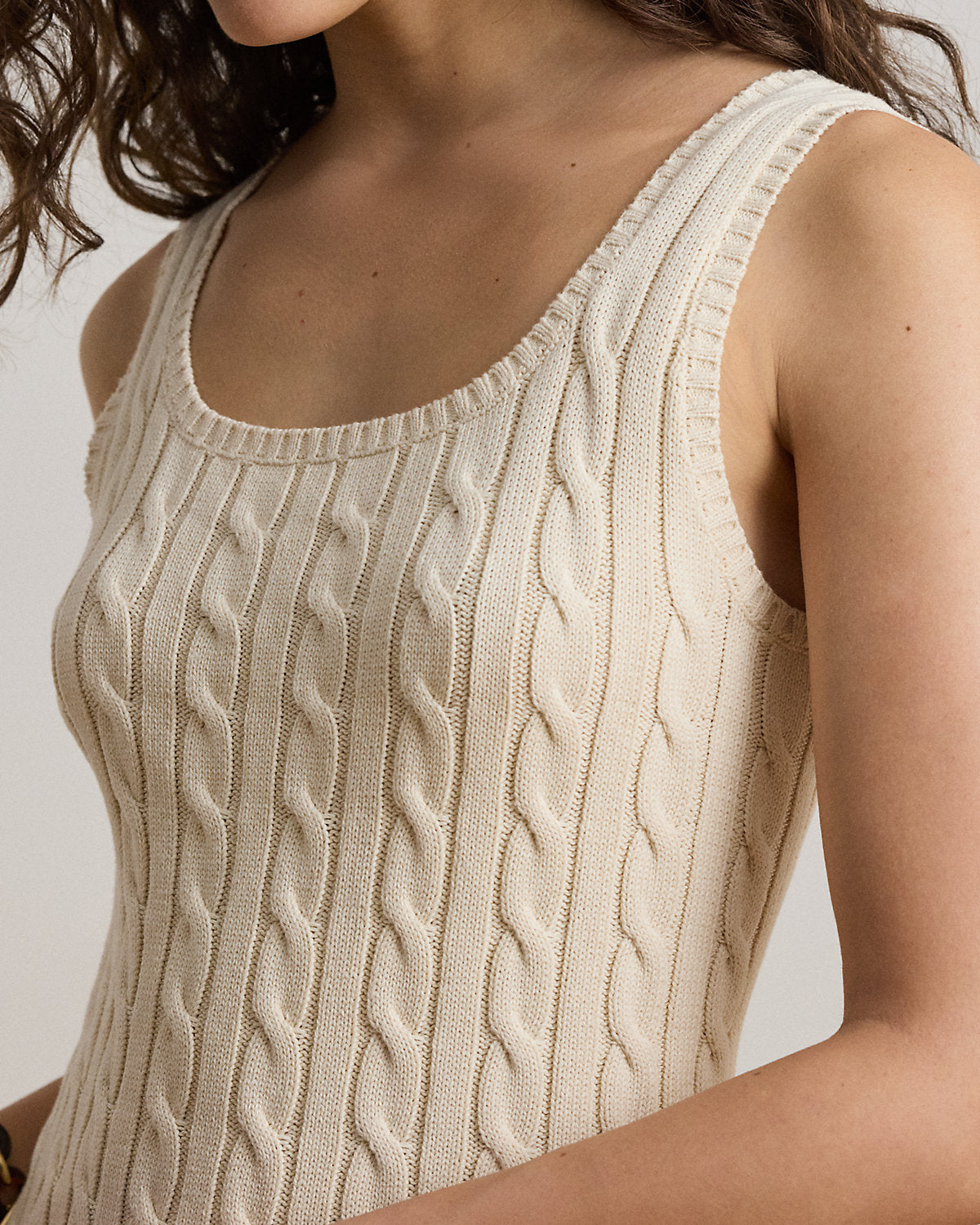 Cable-Knit Sleeveless Sweater