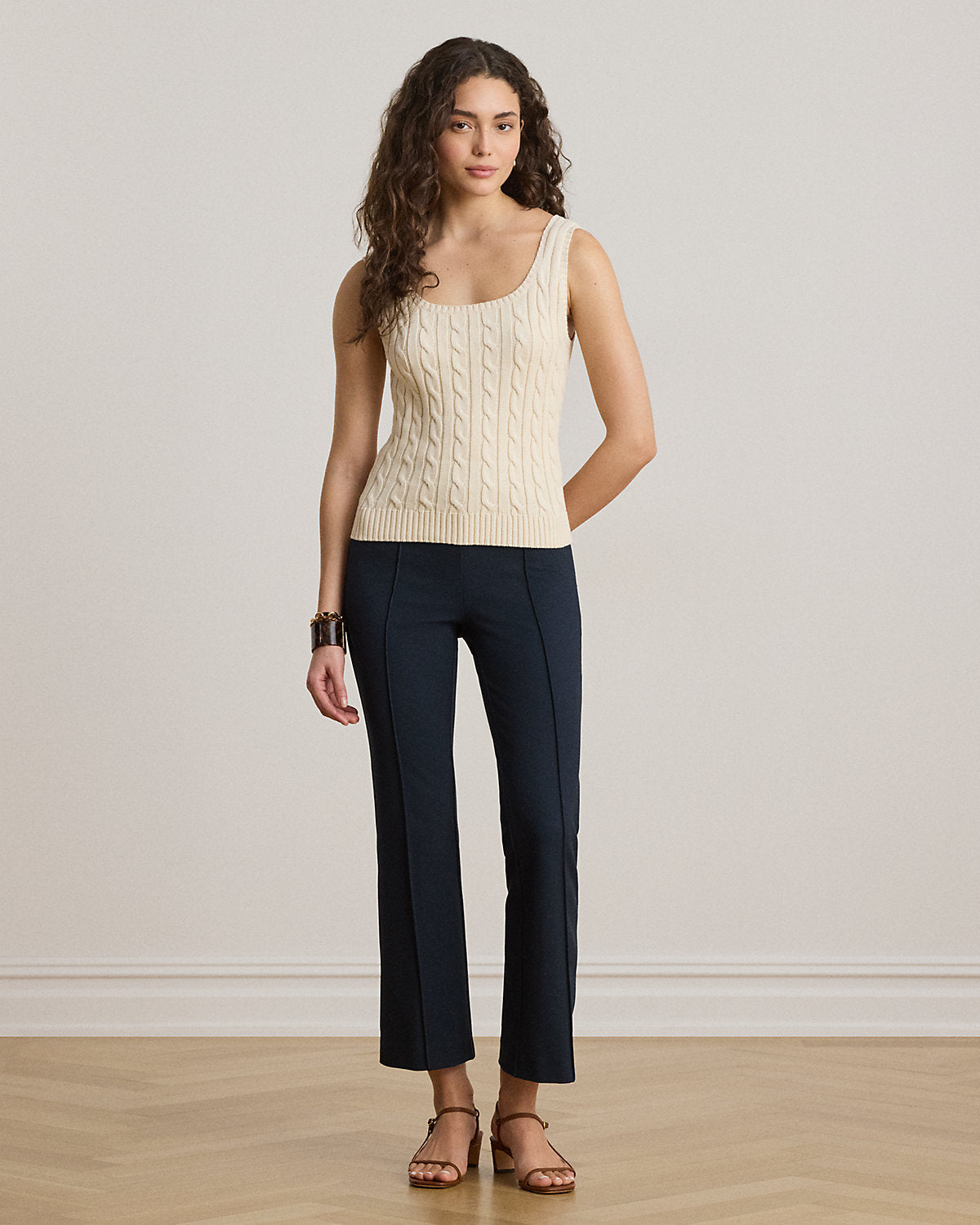 Cable-Knit Sleeveless Sweater