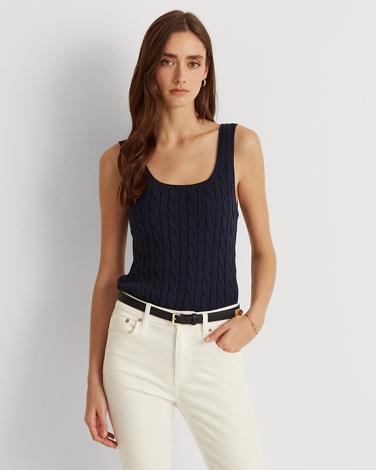 Cable-Knit Sleeveless Sweater