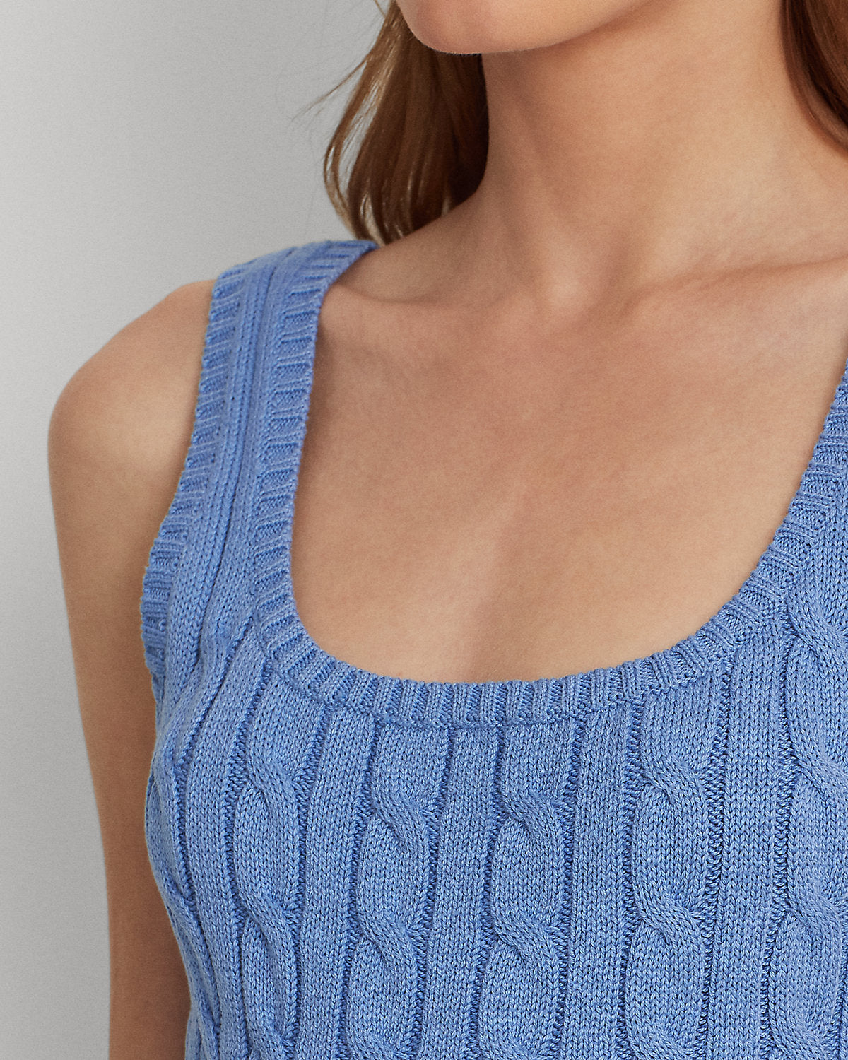 Cable-Knit Sleeveless Sweater