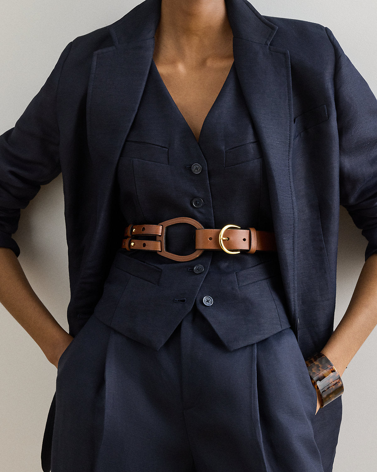 Tri-Strap Leather Belt