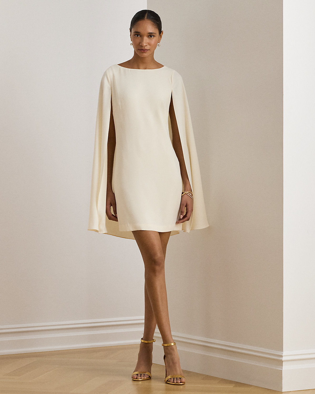 Cape Georgette Cocktail Dress