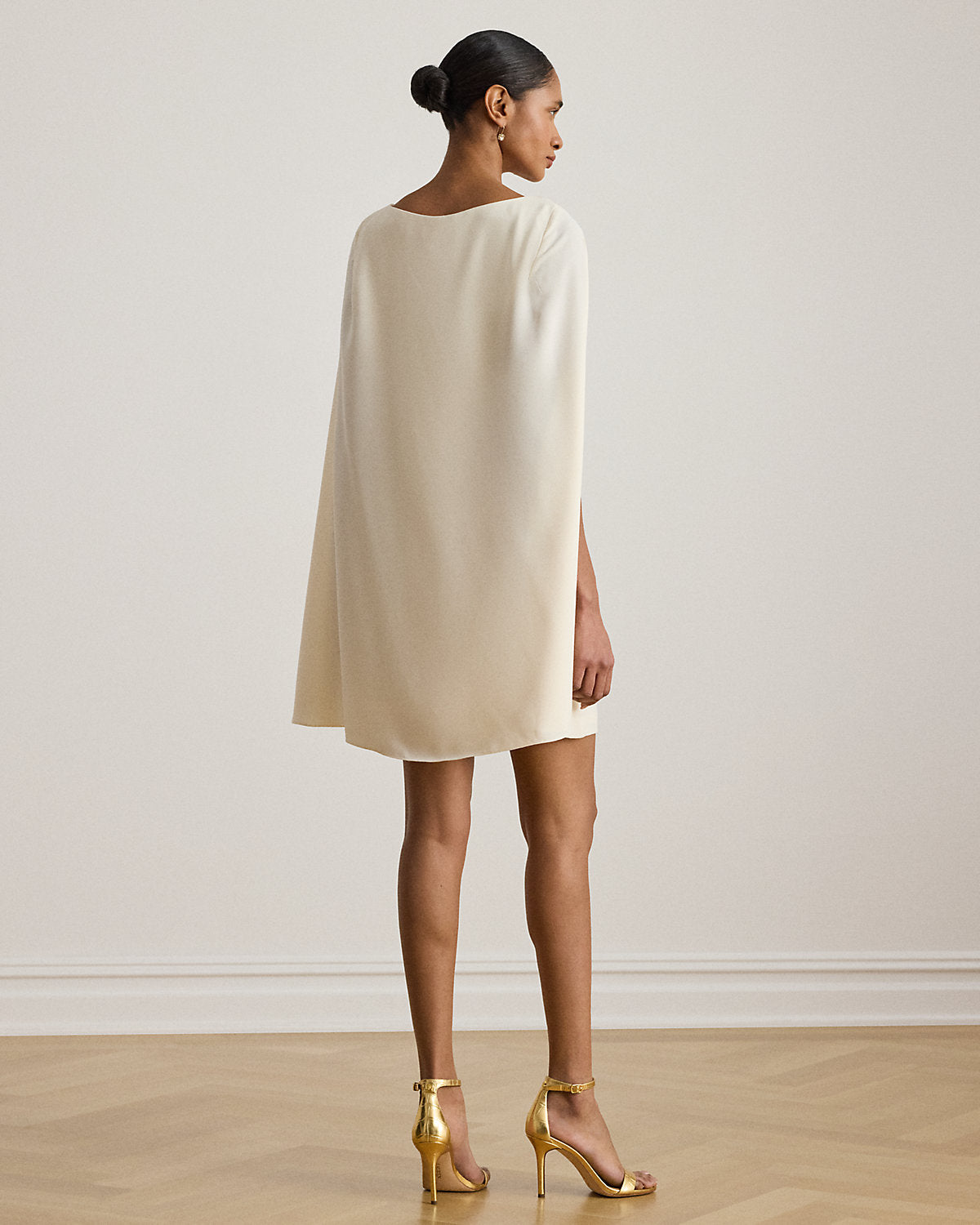 Cape Georgette Cocktail Dress