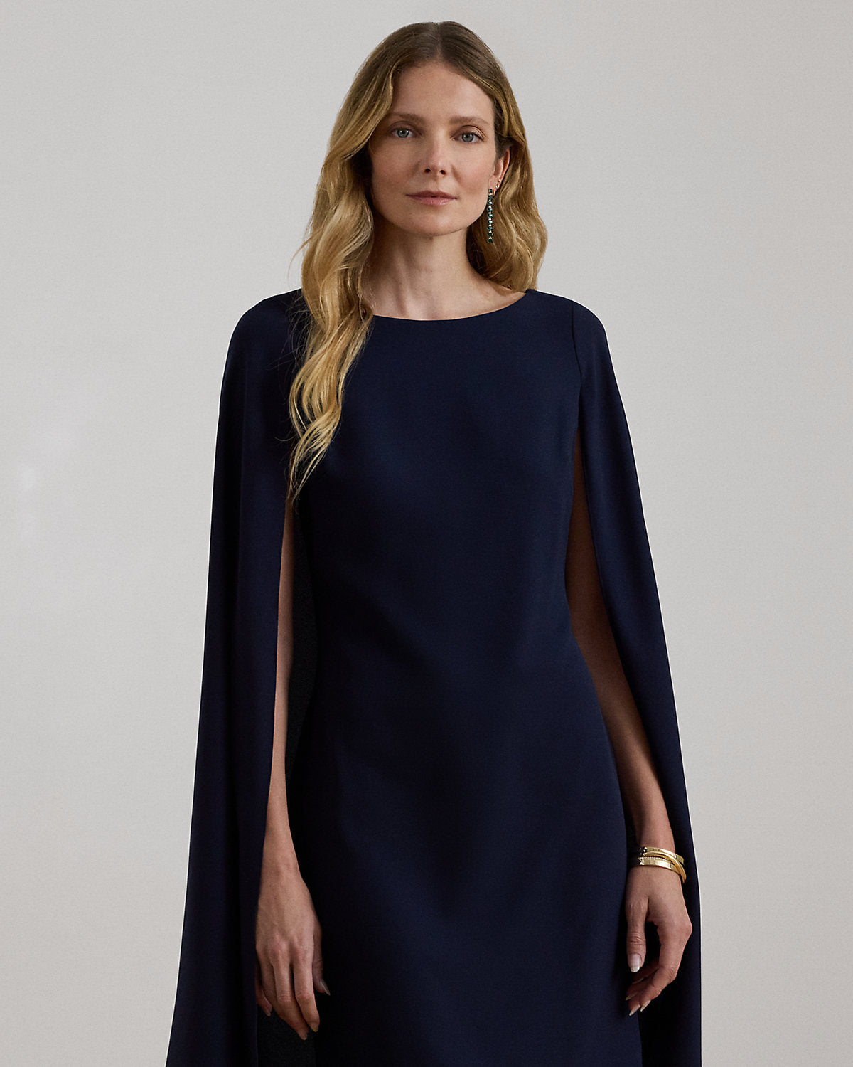 Cape Georgette Cocktail Dress