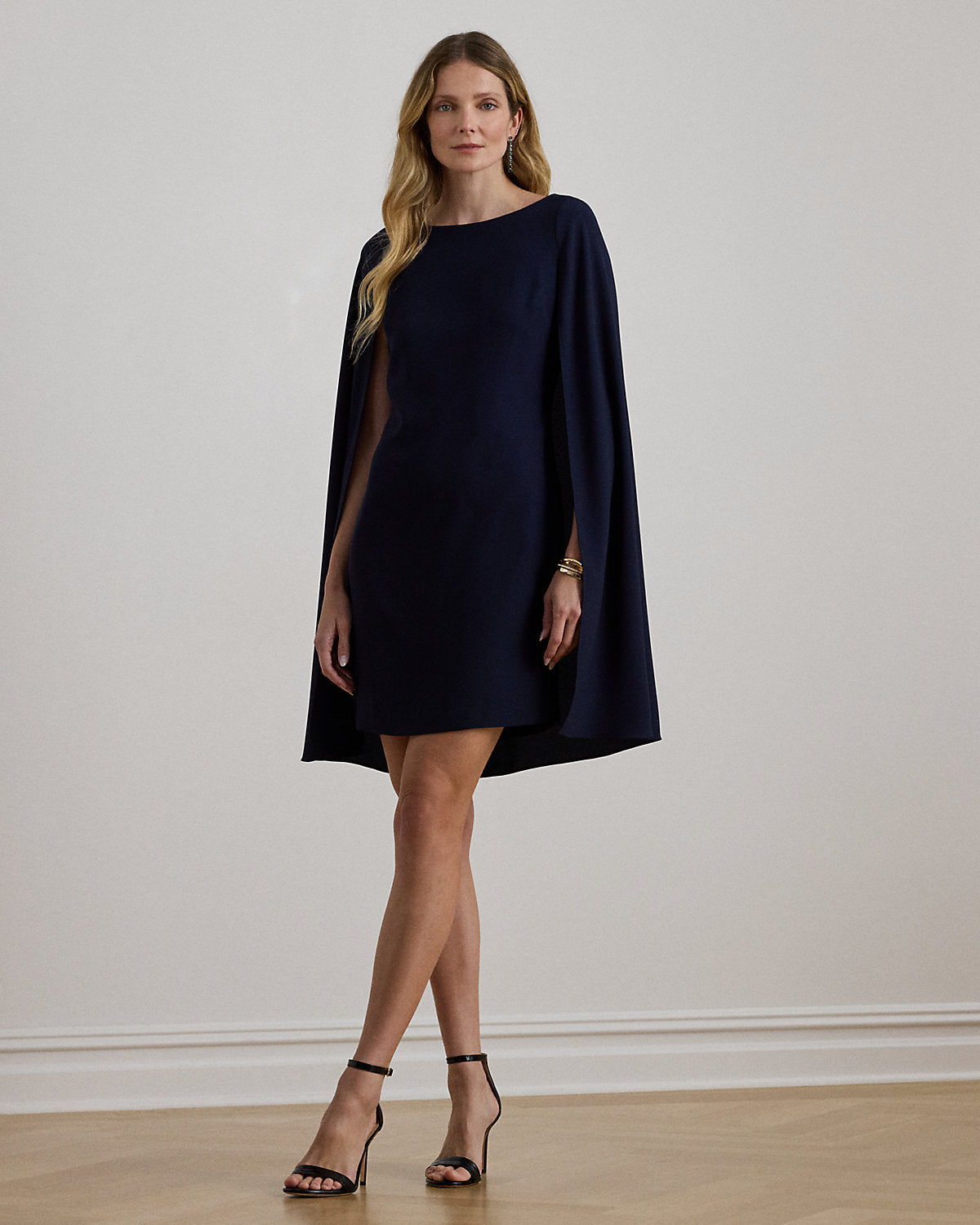 Cape Georgette Cocktail Dress