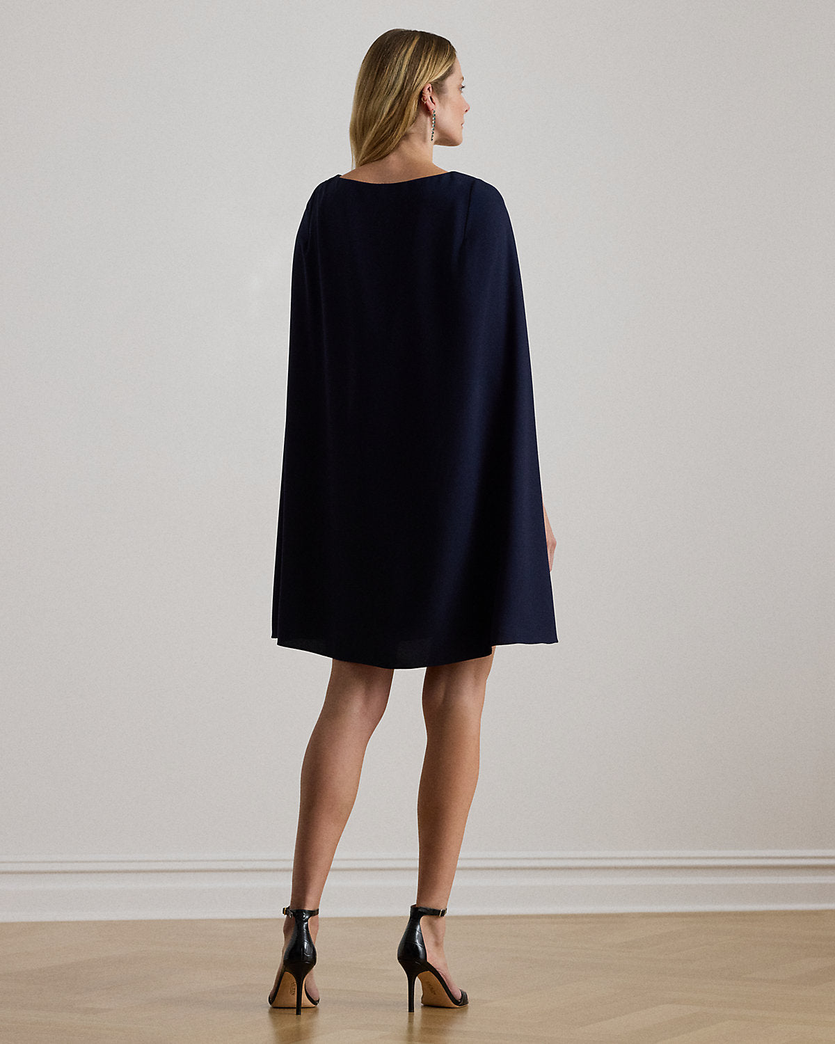 Cape Georgette Cocktail Dress