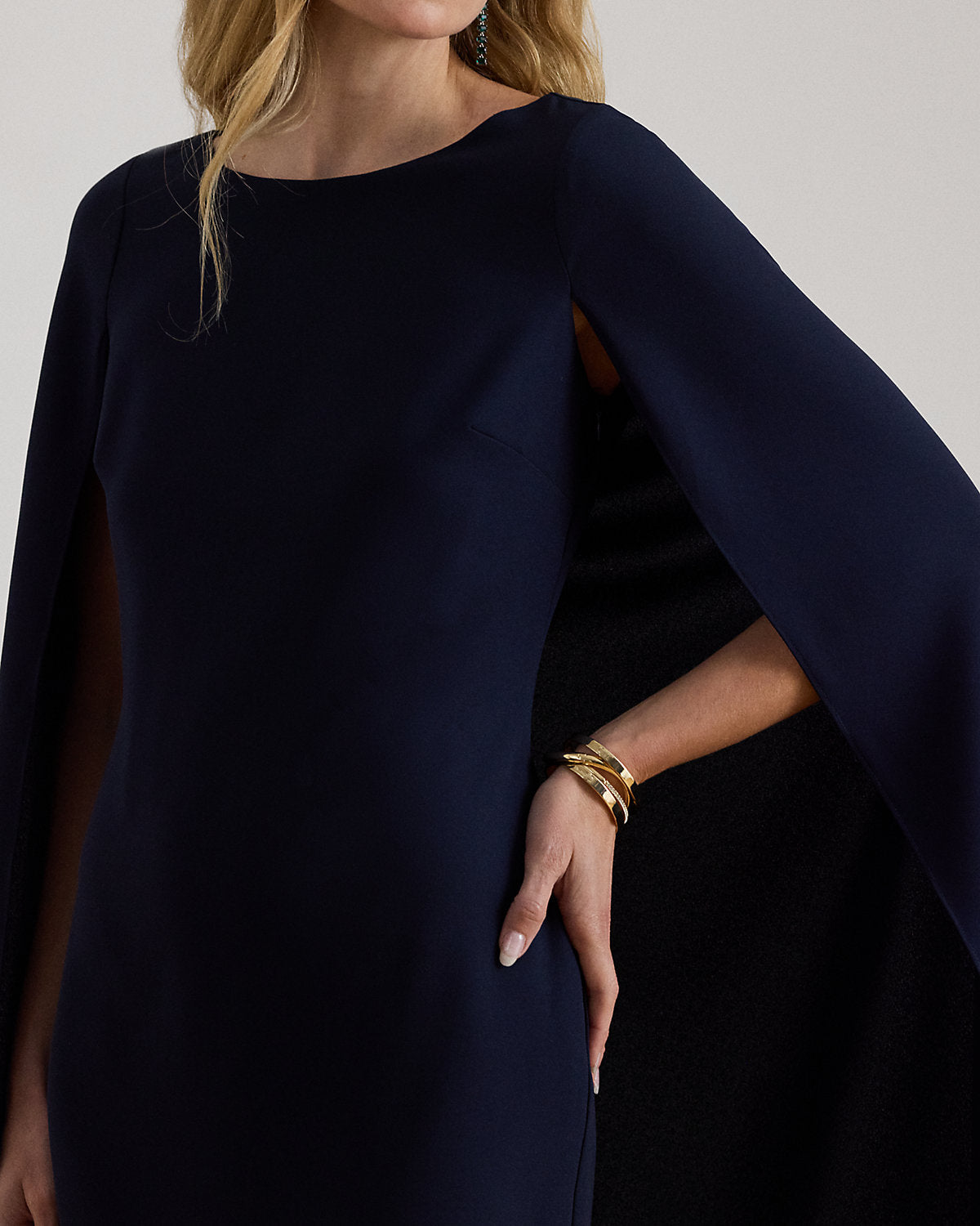 Cape Georgette Cocktail Dress