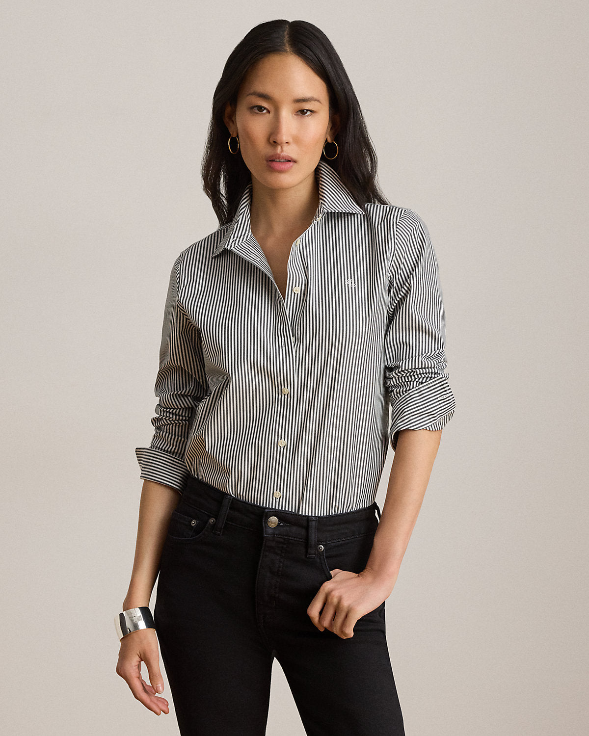 Classic Fit Striped Cotton Shirt