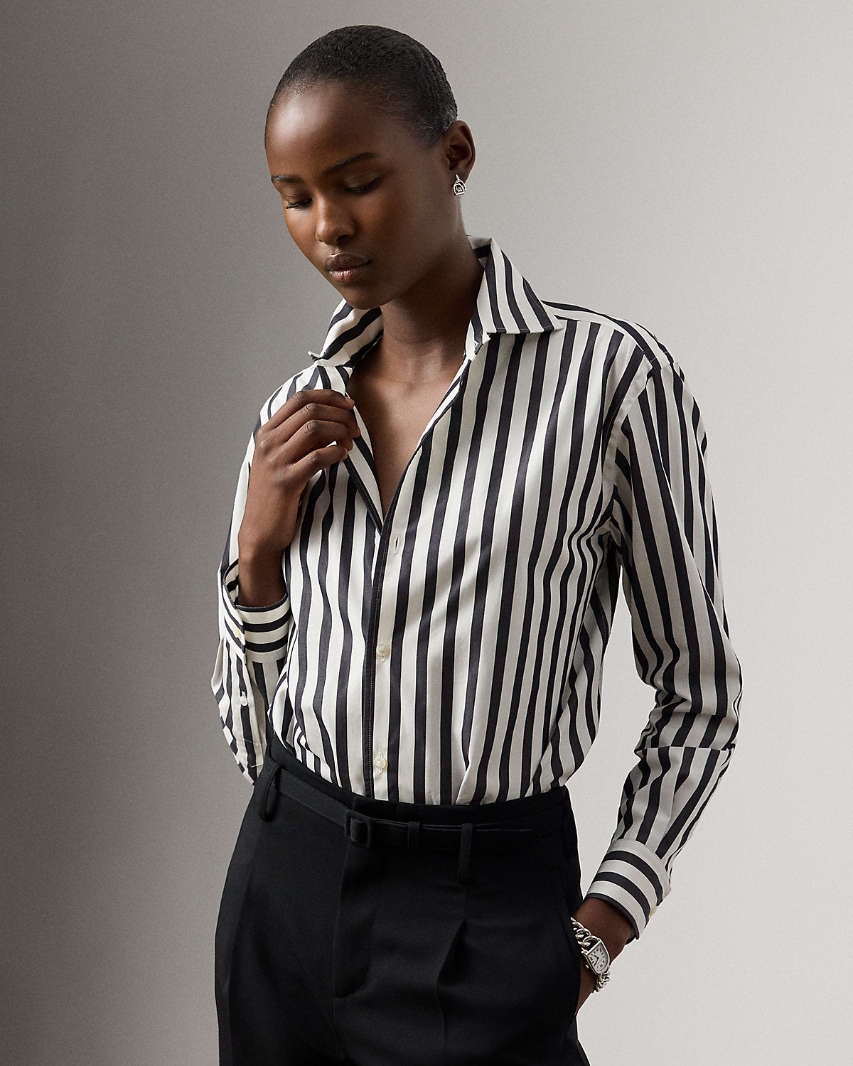 Capri Relaxed Fit Striped Cotton Shirt
