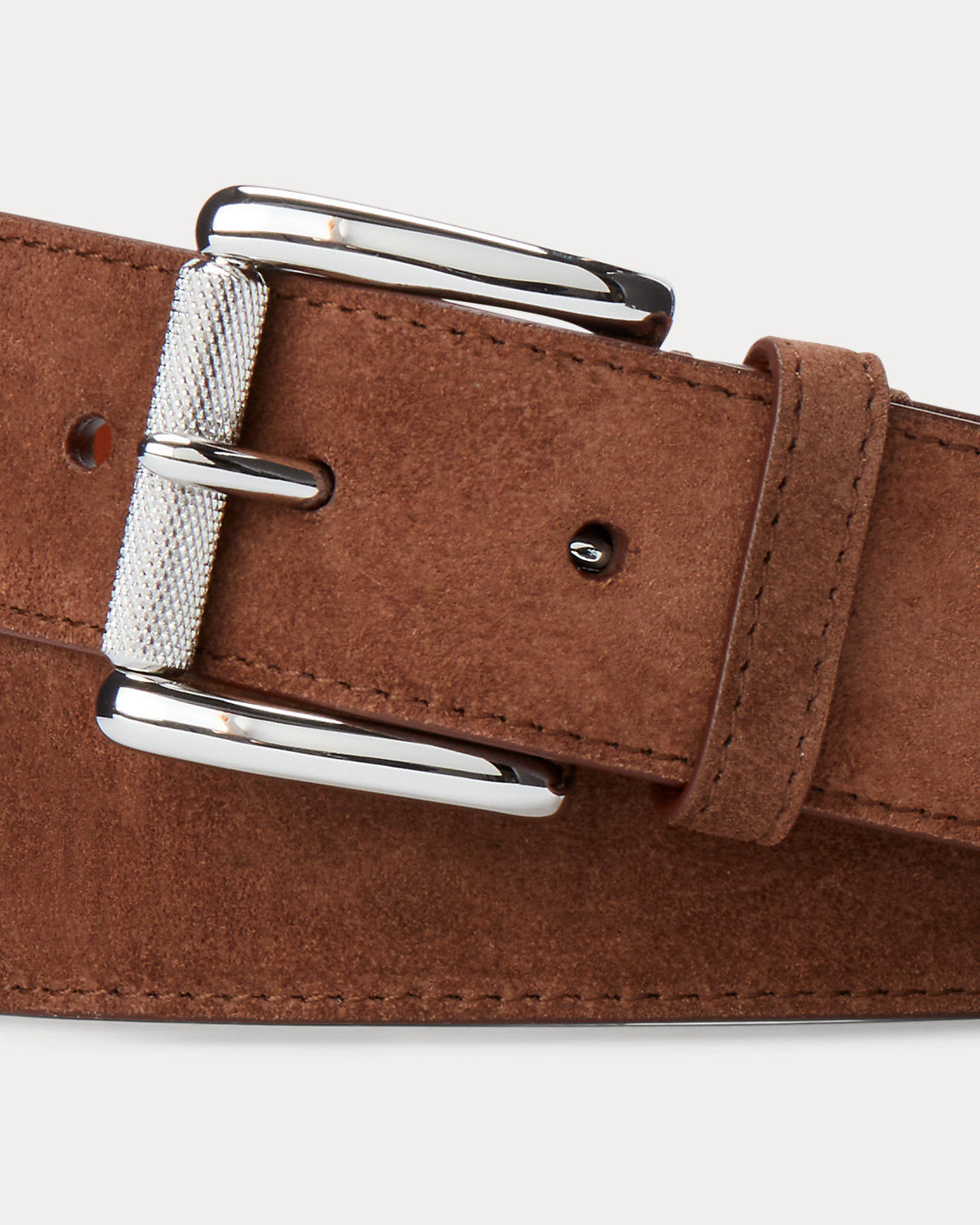 Suede Roller-Buckle Belt