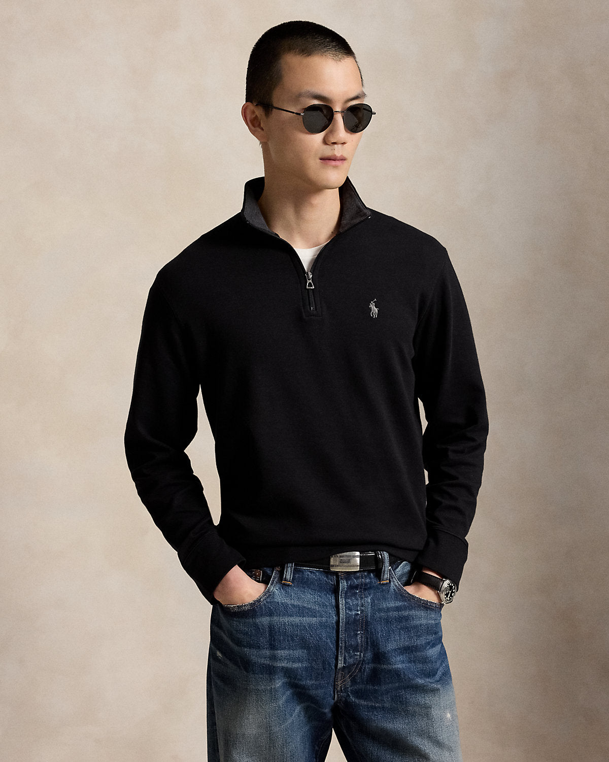 Luxury Jersey Quarter-Zip Pullover