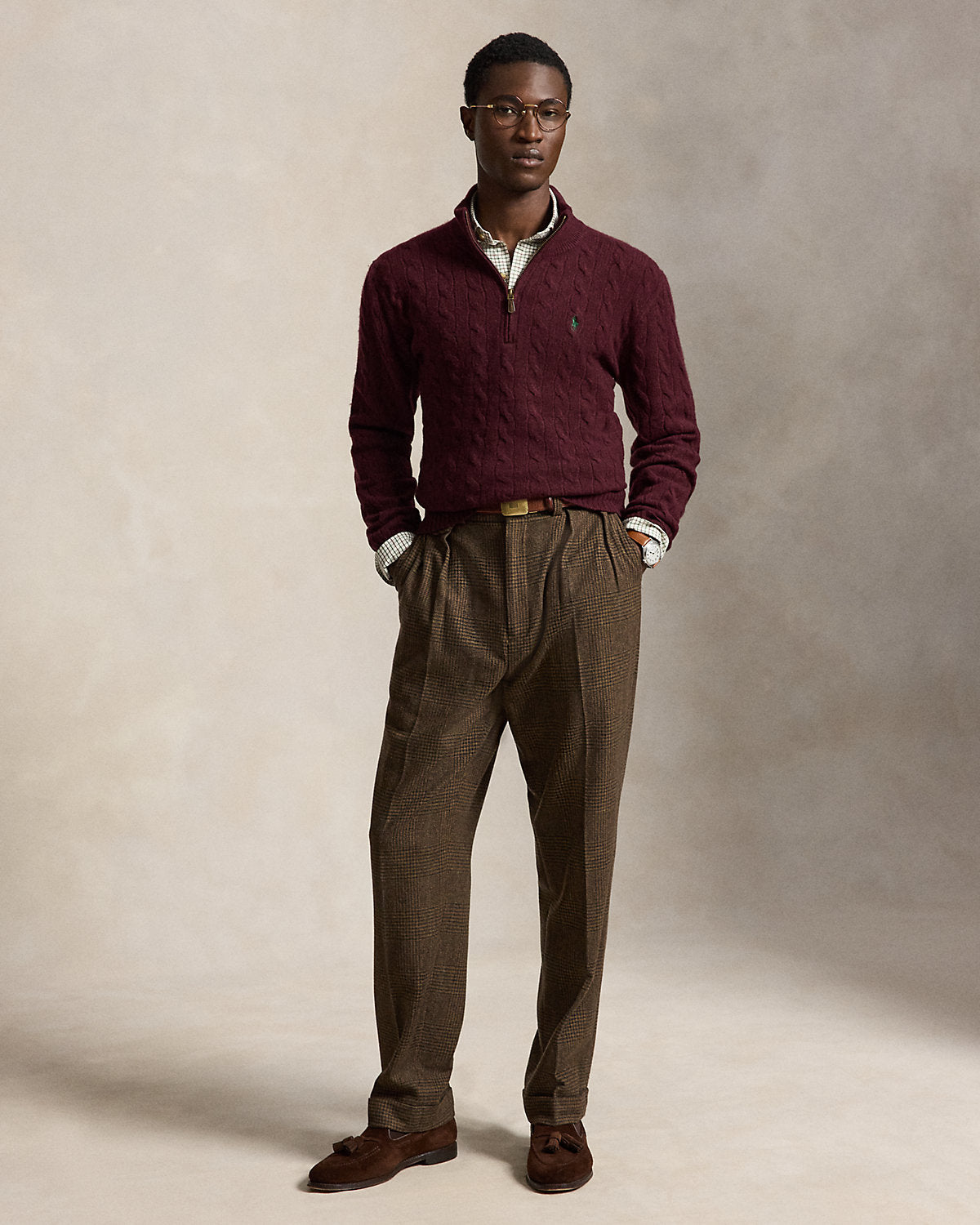 Cable-Knit Quarter-Zip Sweater