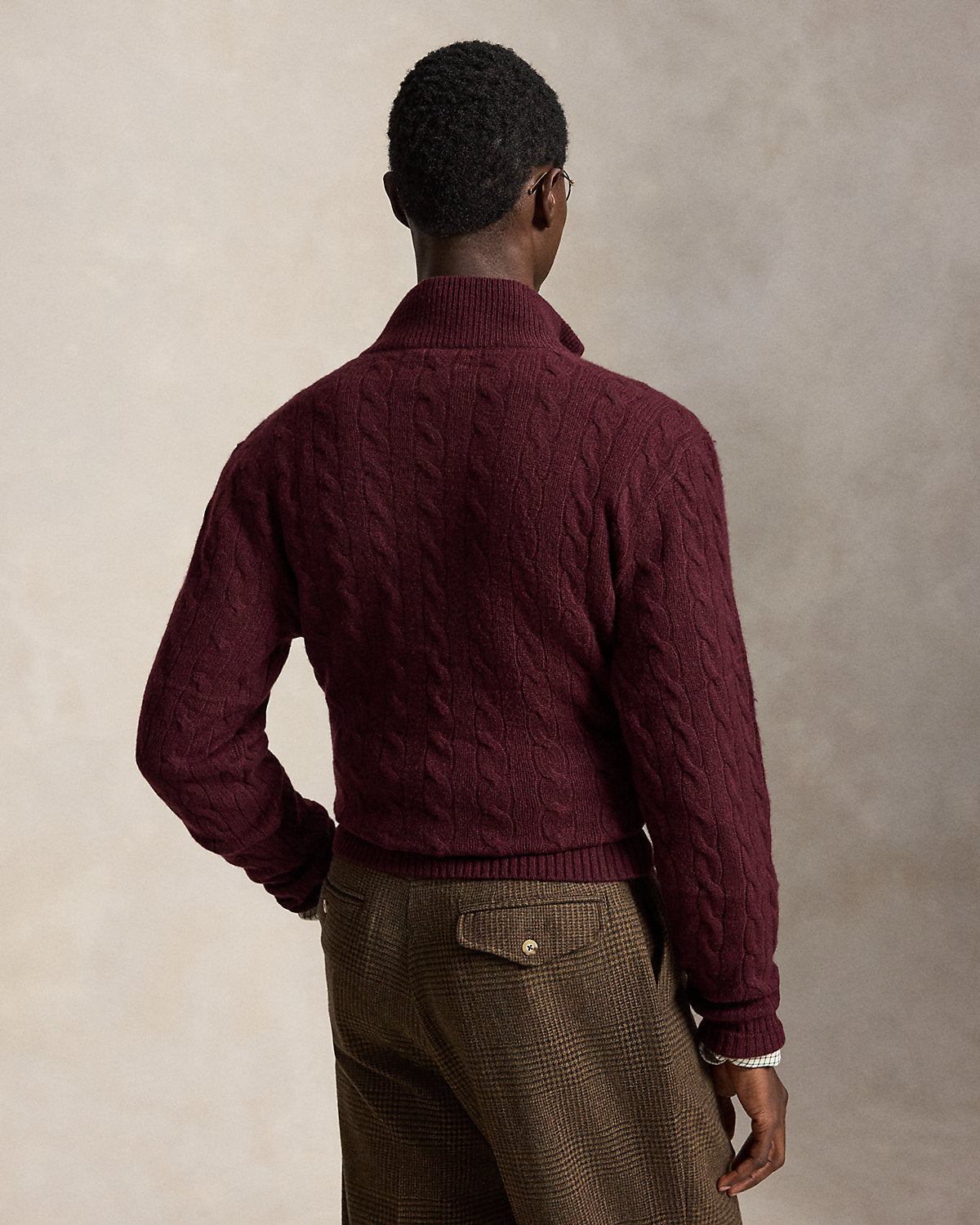Cable-Knit Quarter-Zip Sweater