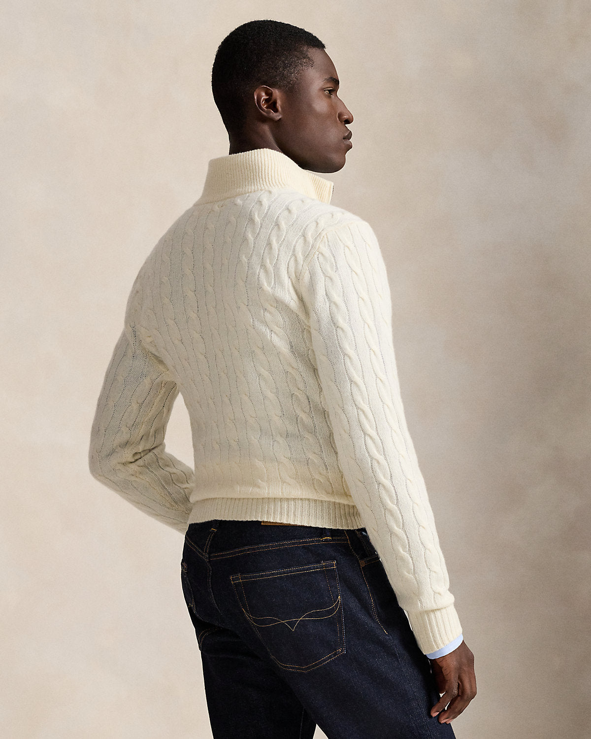 Cable-Knit Quarter-Zip Sweater