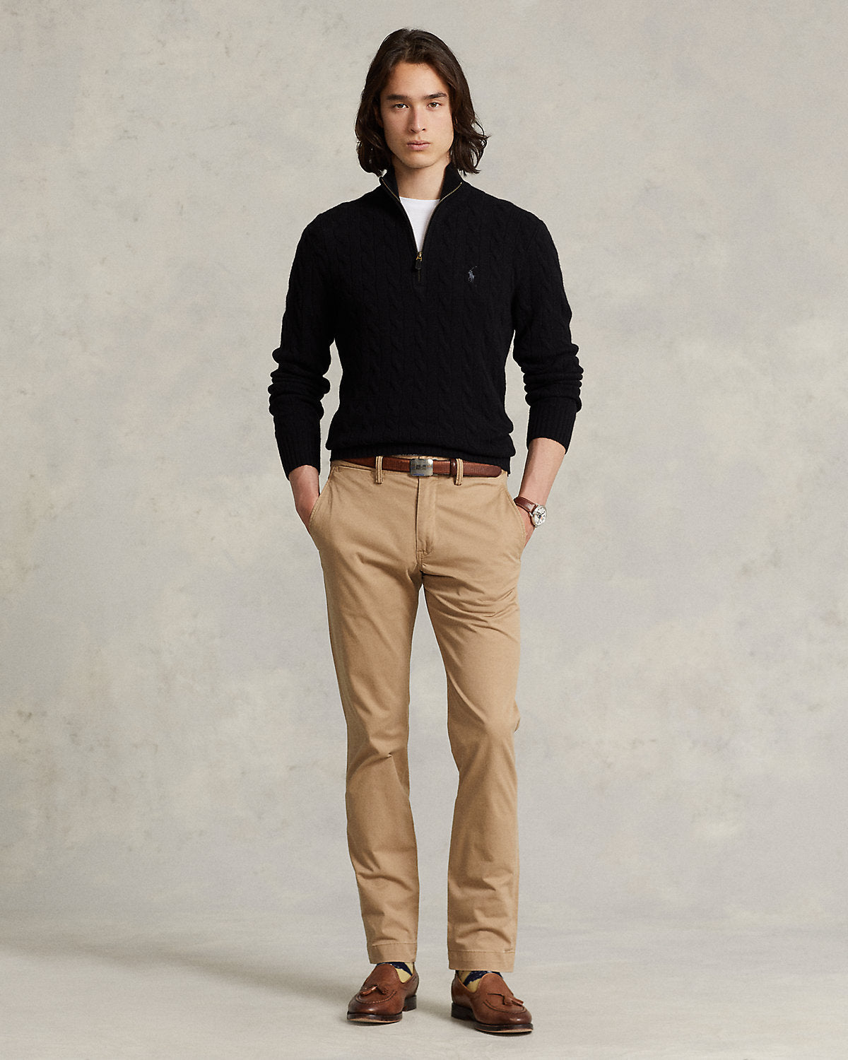 Cable-Knit Quarter-Zip Sweater