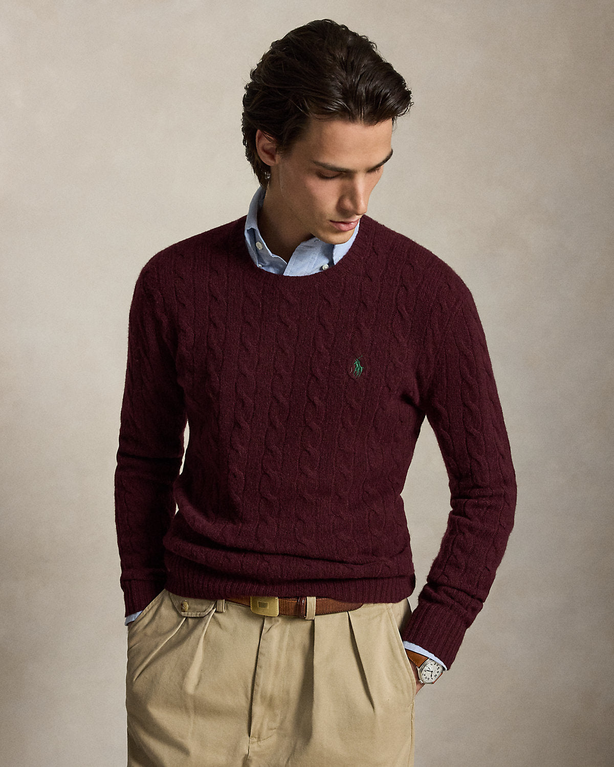 Cable-Knit Wool-Cashmere Sweater
