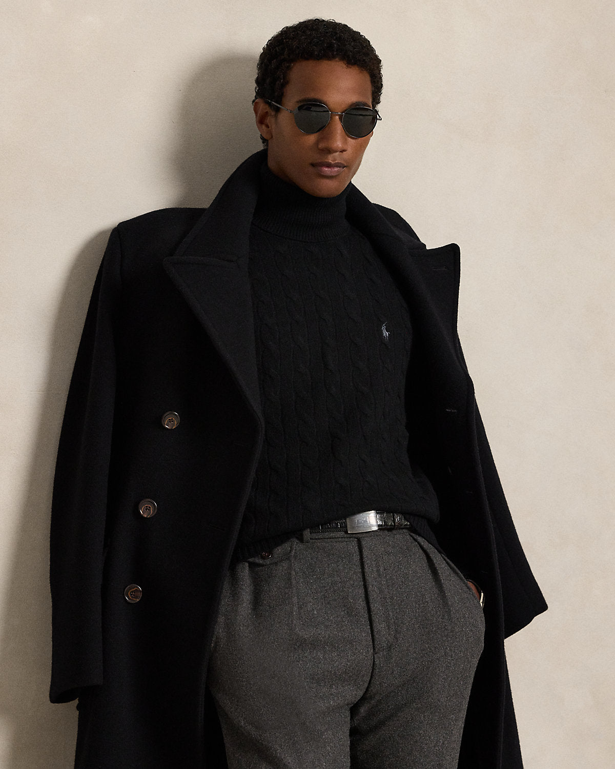 Cable Wool-Cashmere Turtleneck Sweater
