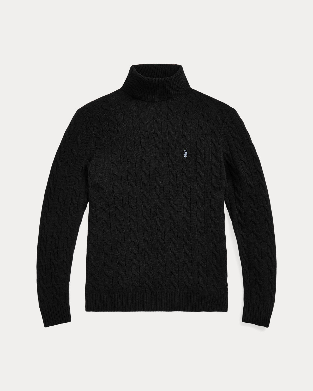 Cable Wool-Cashmere Turtleneck Sweater